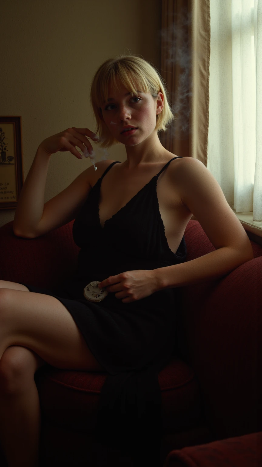 [perfect body proportions, simmetrical body.] Curvy, blonde, 65 yeas old woman, freckless on face, ultra realistic Skin, real skin pores, moles on skin, dogeza, ass, lace white full dress, white bra barely visible, saggy breasts, she's on desk, looking down, full body, in a classroom. (((1woman))). (editorial photograph of [[old woman, [scared FACE, realistic hands], (masterpiece:1.2), wide angle photo]], (background inside dark, moody, private study:1.3), full body, by lee jeffries, nikon d850, film stock photograph, 4 kodak portra 400, camera f1.6 lens, rich colors, hyper realistic, lifelike texture, dramatic lighting, cinestill 800. visible Sunrays through the window