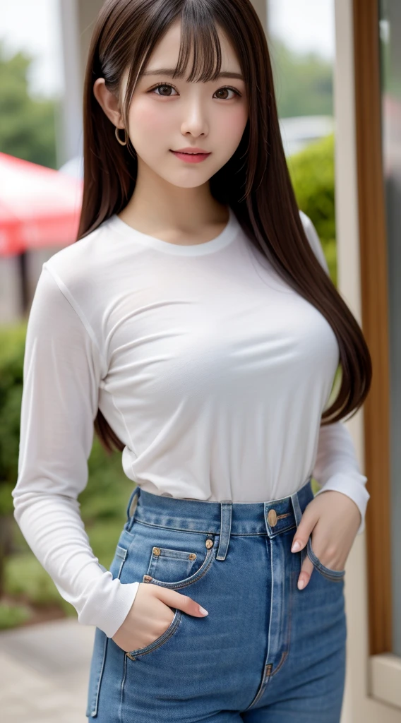 (pp clothes), (realistic), ((8k)), (masterpiece), 10-years-old, short girl, ultra realistic, wearing brown silk tight short pants, big breast, tight underpants, short legging, wearing oversized t-shirt, loose sky blue t-shirt, cameltoe, fit curvy body, tight thighs, pale white skin tone, bright skin tone, standing, open legs, view to side, view to camera, wearing tight short pants, short legging, Indonesian face, wearing high  shirt, bedroom situation, view from front.
