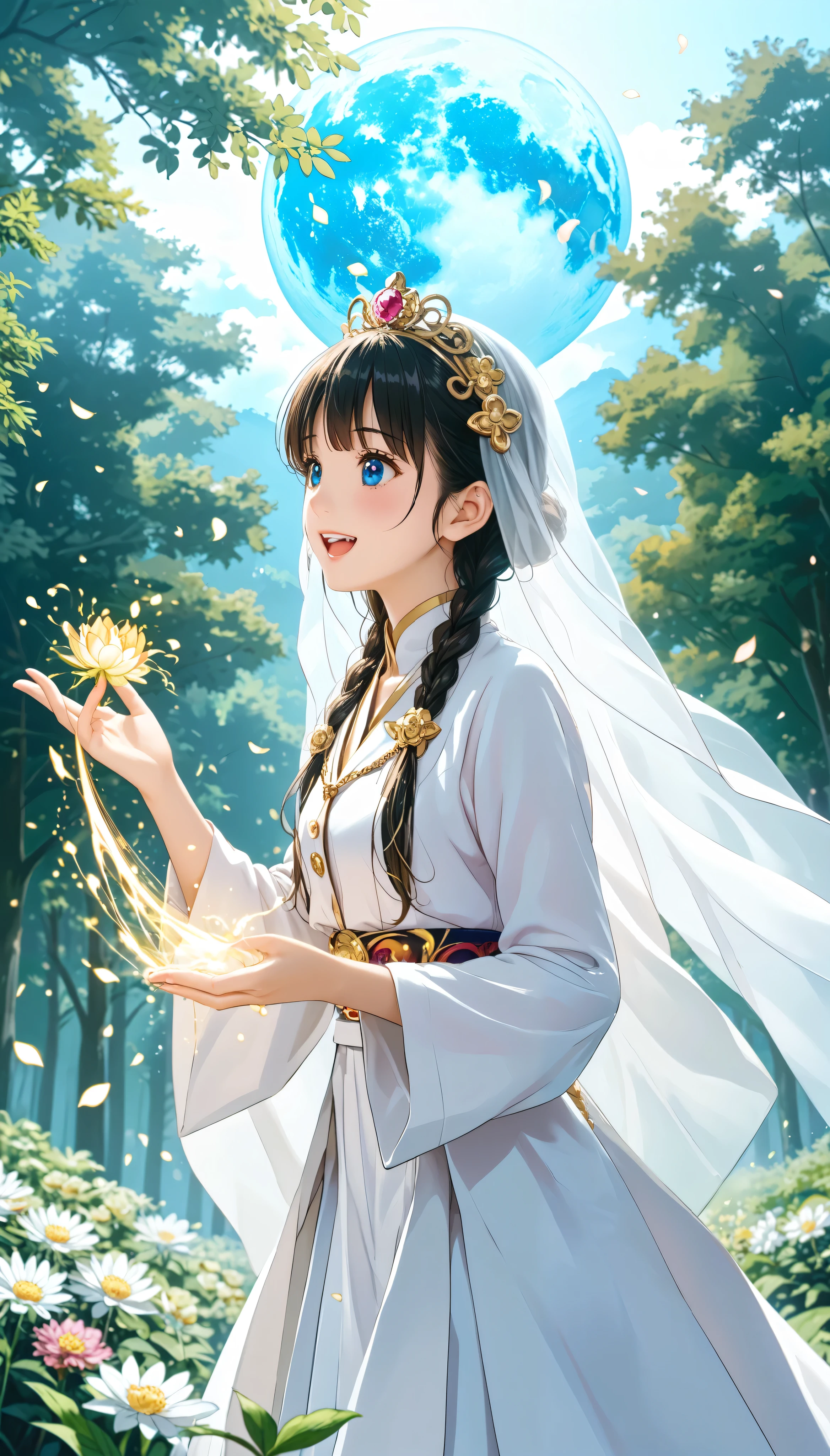 Create a full-length image of a female character in her 20s , veil teeth adorned with silver thread 、 she holds the length of her signature , Golden braids., emits a sparkling aura from her leaves , mysterious creature with glowing flowers and gracefully stretched hands , his posture is gentle , Which, apparently , Ancient Gods々 and contains the essence of his deep blue eyes . her body shape is thin and graceful ., the characteristics of his divine youth , sensuality and eroticism , gives off a vivid aura . Her Nakedness, casually appears to worship her 、 she holds her signature length , and the veil . This veil , Air and Light, she represents the Nordic goddess of beauty , teeth、 which system is a miracle on Earth 、 there's almost no room for imagination teeth , even if she frankly hits teeth and doesn't fit teeth .
veil teeth adorned with silver thread , as if reflecting starlight ., and my head is in awe of his presence . there is little room for imagination 、 as a symbol of his divinity It becomes , , the leaves of Which radiate a golden glow under the light of a blue full moon. place her on a heavenly meadow in an enchanting forest , which system is filled with natural sensuality . Around, air teeth ancient sacred It's filled with magic , Into the Sky , Emerging from the Fog , adorned with small crystal beads .
she's standing in a pool of clear water like a tea crystal, but it doesn't apply frankly , Which envelops his figure. his posture teeth gentle , Closeup of a person with a majestic 、 the moonlight moisturizes the skin with her divine cloak , Which enchants and attracts everyone, Decorated with a thread of .. reflects his image with divine perfection , apparently , Encourage admiration for your perfect body , surrounded by old trees .
atmosphere teeth mystical , majestic and sacred , , Which intertwines with the overwhelming sensuality of her divine presence. scene elements , shines from the moonlight