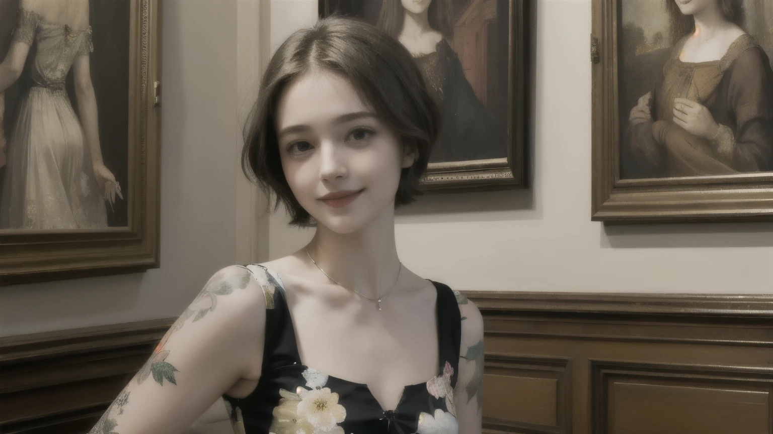 Best quality, masterpiece, ultra high res, (photorealistic:1.4), raw photo, 1girl, short black hair, makeup, blue eyes