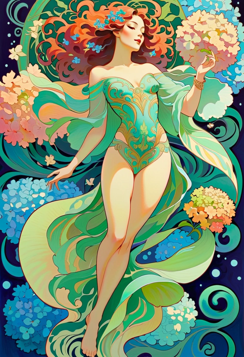 Create an awe-inspiring oil painting that captures the enchanting beauty of a Japanese mermaid gracefully gliding through the depths of the ocean. Using bold and expressive brushstrokes, convey the fluidity and movement of the water as it swirls around the mermaid's ethereal form.
Imagine a scene where the mermaid emerges from the depths, her long, flowing hair cascading like seaweed around her luminous figure. Her eyes shimmer with wisdom and mystery as she gazes into the distance, beckoning viewers into the enchanting world beneath the waves.
With masterful strokes of the brush, depict the intricate details of the mermaid's scales, shimmering with iridescent hues of blue and green. Let the play of light and shadow dance across the canvas, evoking the ever-changing currents of the ocean depths.
In the background, paint a panorama of coral reefs, swaying sea plants, and exotic marine life, creating a vibrant tapestry of color and movement that surrounds the mermaid in her watery domain.
As viewers gaze upon the painting, they are transported into a world of magic and wonder, where the boundary between reality and myth fades away. "Song of the Deep" is not merely a painting—it is a mesmerizing symphony of color, texture, and emotion that celebrates the timeless allure of the sea and the mysterious beauty of the Japanese mermaid.