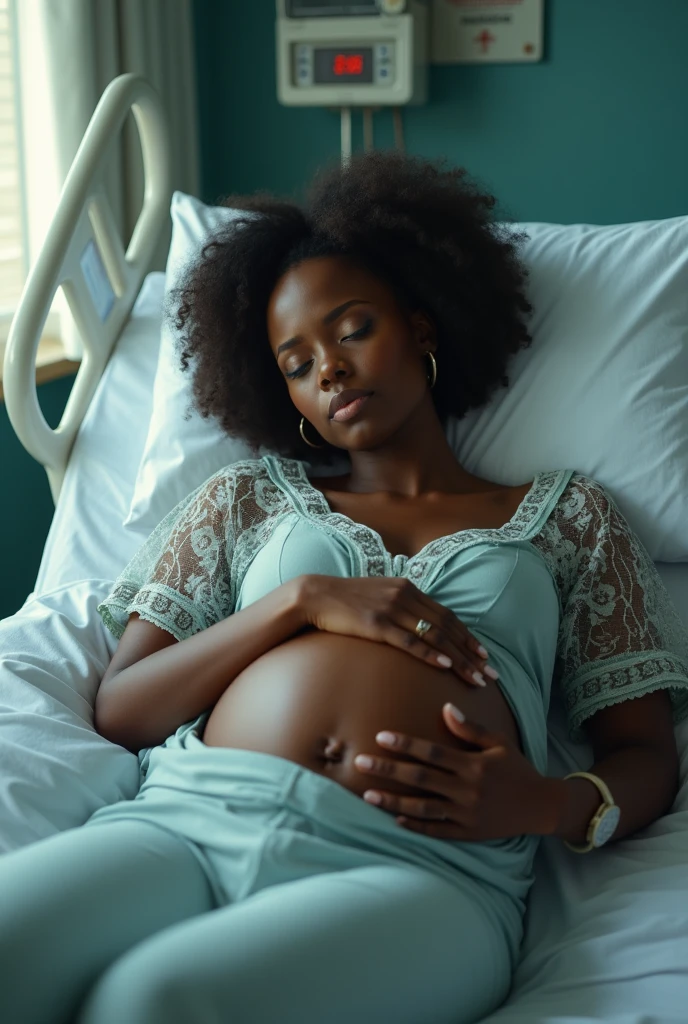 Pregnant women、Negroid、Sleep in bed