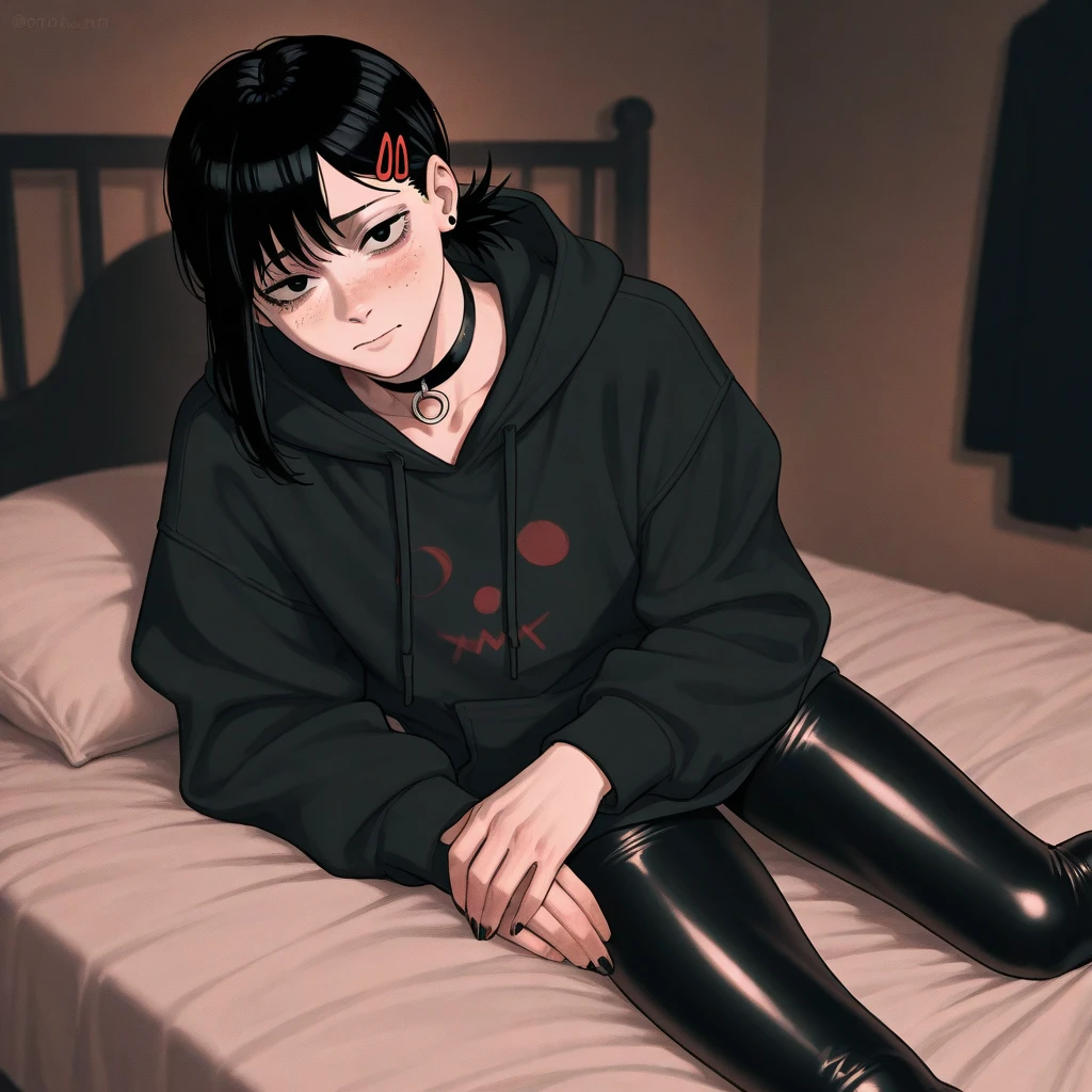 (((10 year old girl))), (((in dark cabin at night))), (((tired girl lying on bed))), (((full body))), Japanese, cute, dark hair, bobbed hair, (((faint lamp lighting))), straight face, no smile, uneasy expression, trainers and super mini skirt, sneakers, horror movie scene, horror drama, creepy man shadow, hi-res, detailed drawing, award winning, highest resolution, realistic, raw photo, 8K wallpaper