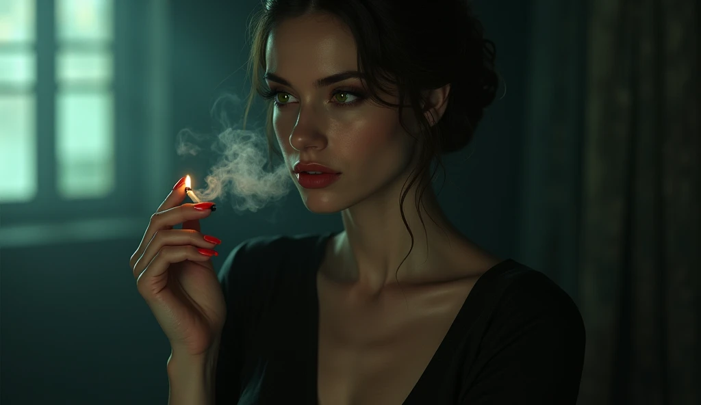 Sexy girl smoking 
