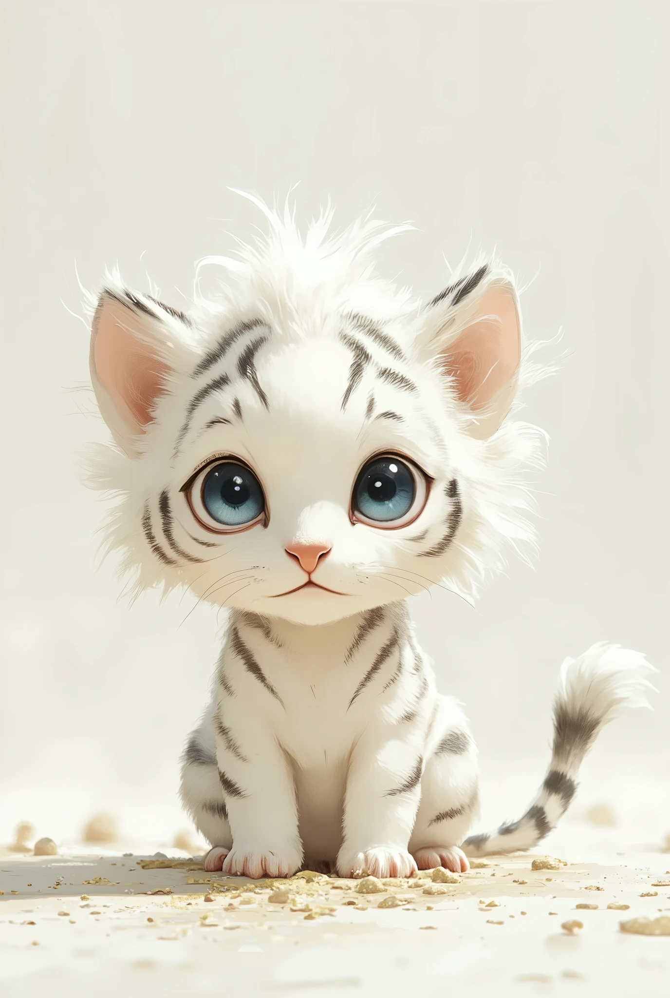  white tiger、 cute、 chibi、