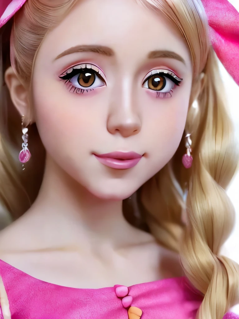 a close up of a woman with a pink dress and a pink bow, digital art inspired by Tommaso Dolabella, reddit, rococo, belle delphine, amouranth, anime girl cosplay, anime cosplay, young beautiful amouranth, better known as amouranth, anime girl in real life, ultrarealistic sweet bunny girl, anime barbie doll