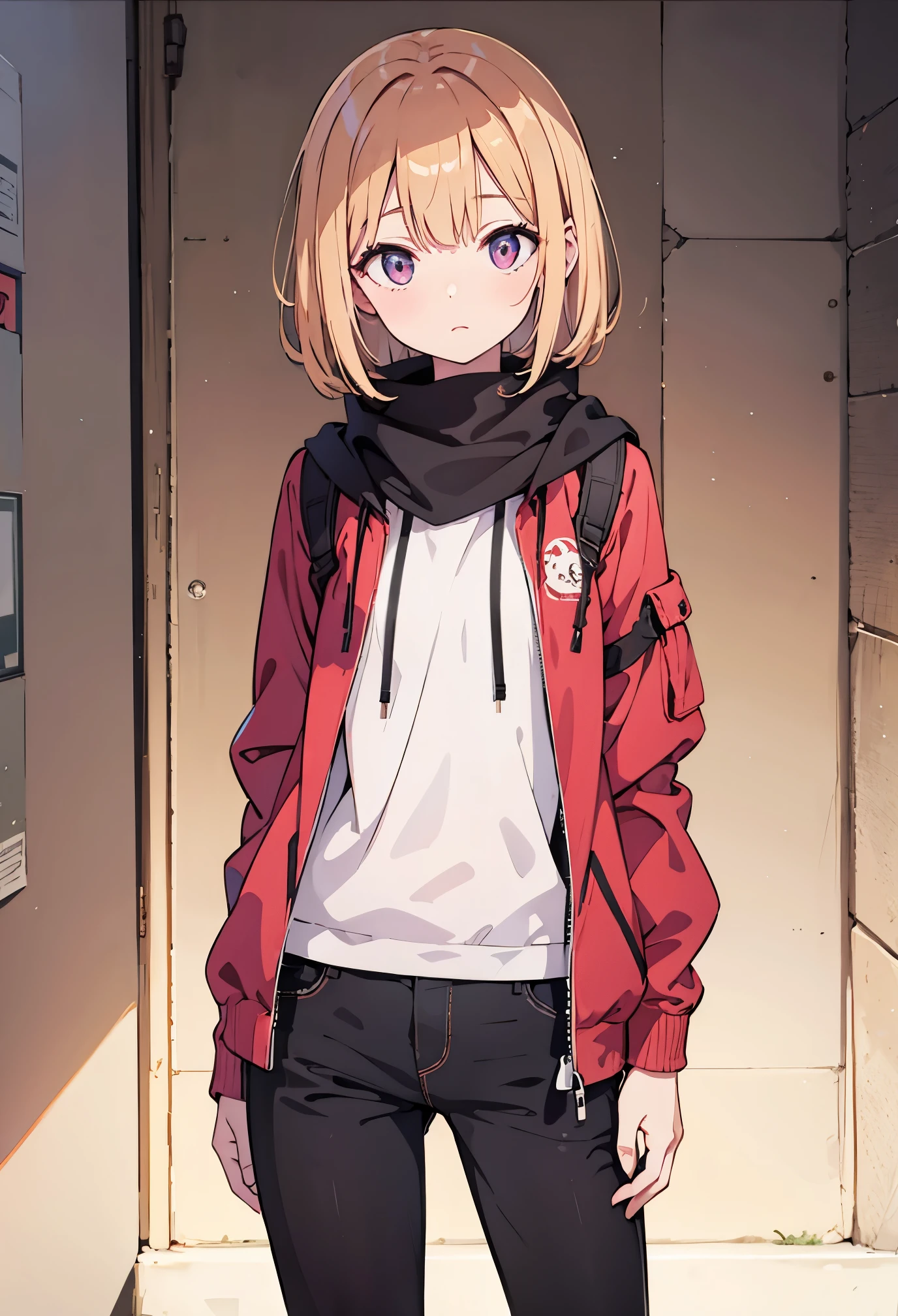 a girl blowing a big bubblegum with both of her hand in her pocket , (hands in pocket:1.4), (big bubblegum:1.4), (Shibuya:1.4), (night lights:1.4), (Thick Body:1.4), (Long Blond Hair:1.4), Green Eyes, HDR (High Dynamic Range), Ray Tracing, NVIDIA RTX, Super-Resolution, Unreal 5, Subsurface Scattering, PBR Texturing, Post-Processing, Anisotropic Filtering, Depth-Of-Field ,Maximum Clarity And Sharpness, Multi-Layered Textures, Albedo And Specular Maps, Surface Shading, Accurate Simulation Of Light-Material Interaction, Octane Render, Two-Tone Lighting, Low ISO, White Balance, Rule Of Thirds, Wide Aperture, 8K RAW, Efficient Sub-Pixel, Sub-Pixel Convolution, (Luminescent Particles:1.4), {{Masterpiece, Best Quality, Extremely Detailed CG, Unity 8k Wallpaper, 3D, Cinematic Lighting, Lens Flare}},