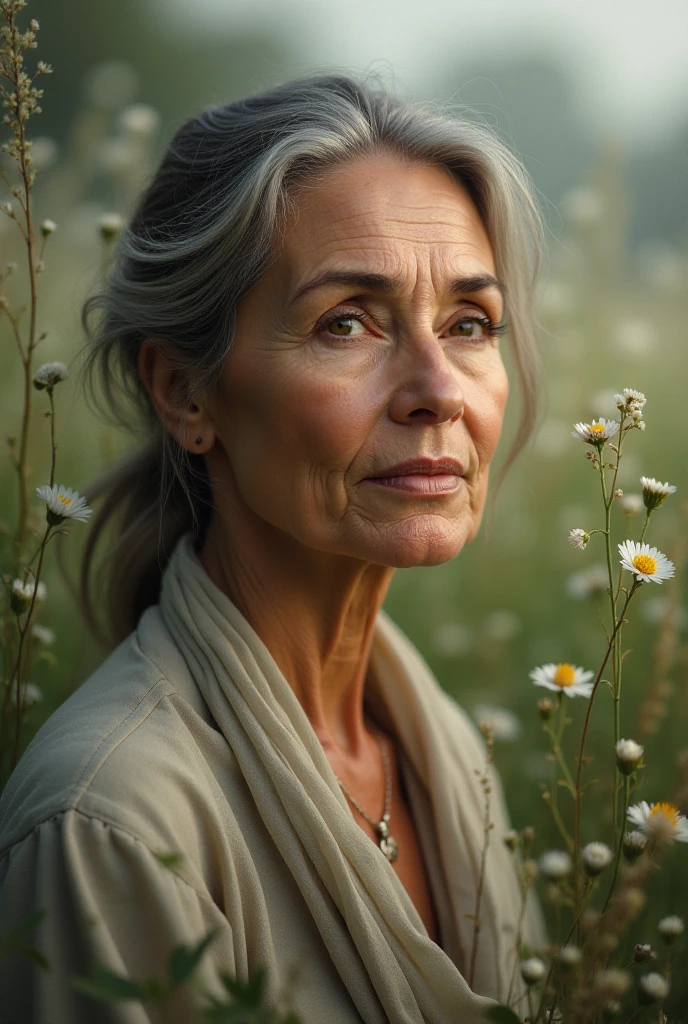 realistic image Woman at Peace