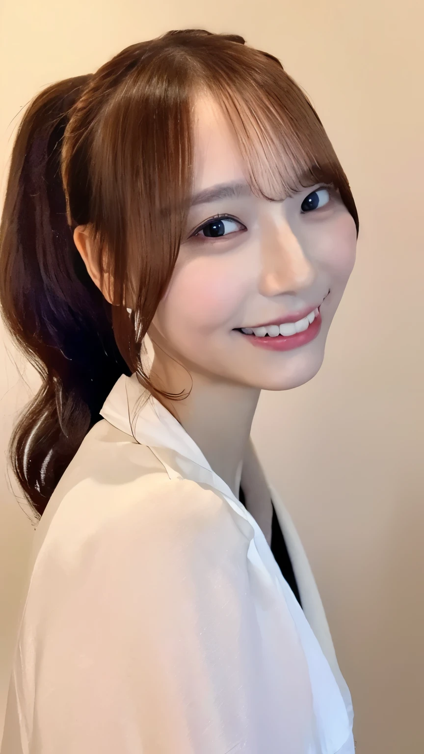 (  face :1.2), ((  top quality , 8k,   masterpiece :1.3)),    sharp concentration :1.2,  in、   perfect figure :1.4, Slim Abs :1.2, ((  ponytail hair,  big breasted :1.0)),  hotel:1.2,   high resolution face and skin texture  ,   beautiful eyes,  double eyelid, smile、  Accurate and perfect depiction 