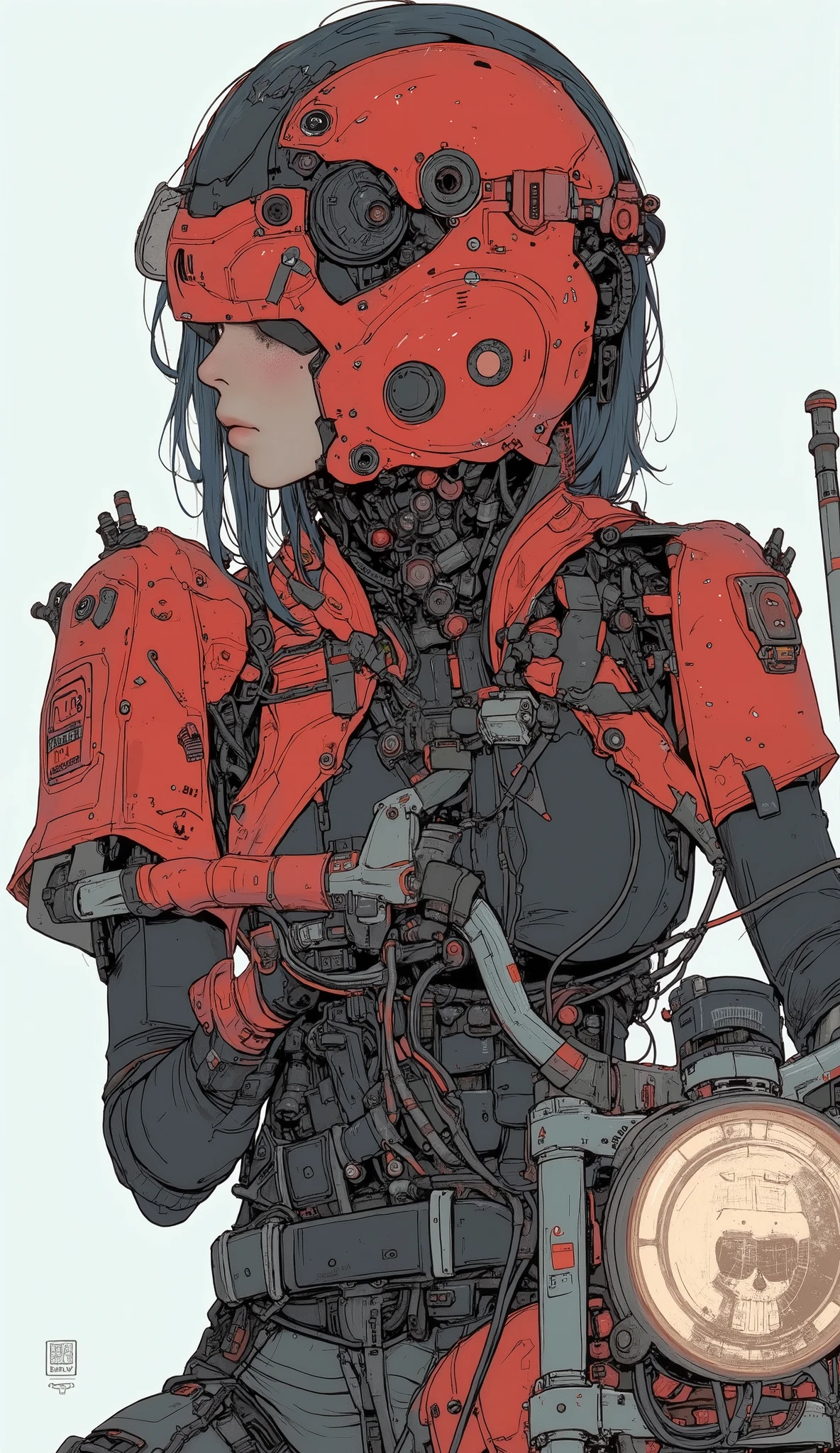 anime girl in red riding a motorcycle with a helmet on, cyberpunk anime girl mech, anime robot is an organic , girl in mecha cyber armor, Cool Mecha Style , anime manga robot !! anime girl, Red Mecha, Female Mecha, Full-body robot!! girl, Anime Mecha Aesthetics , Mech Suit, Perfect Anime Cyborg Woman , animation art vehicle concept art