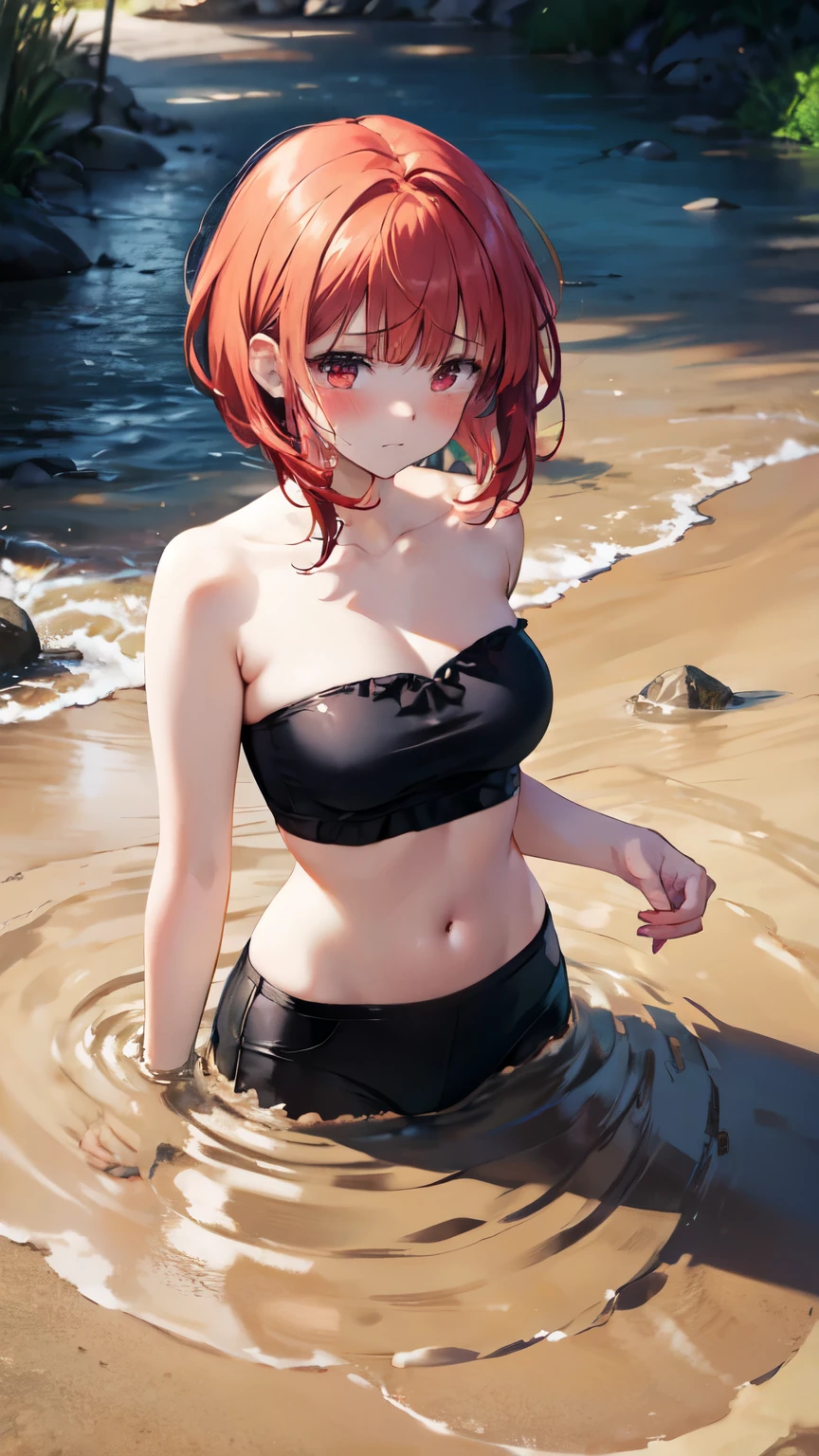 Nakano Nino, Short Hair, bangs, blue eyes, hair ornaments, Hair Ribbon, Pink Hair, blunt bangs, Both sides up, butterfly hair ornaments,smile,Open your mouth,Black string bikini swimsuit,Pareo Swimsuit,Belly button,abdomen,barefoot,A thin long skirt is wrapped around her waist,Strolling on the sandy beach,Walking,True Summer,Daytime,Clear skies,whole bodyがイラストに入るように、
break outdoors,Beach,
break looking at viewer,whole body,
break (masterpiece:1.2), Highest quality, High resolution, unity 8k wallpaper, (figure:0.8), (Beautiful attention to detail:1.6), Highly detailed face, Perfect lighting, Highly detailed CG, (Perfect hands, Perfect Anatomy),