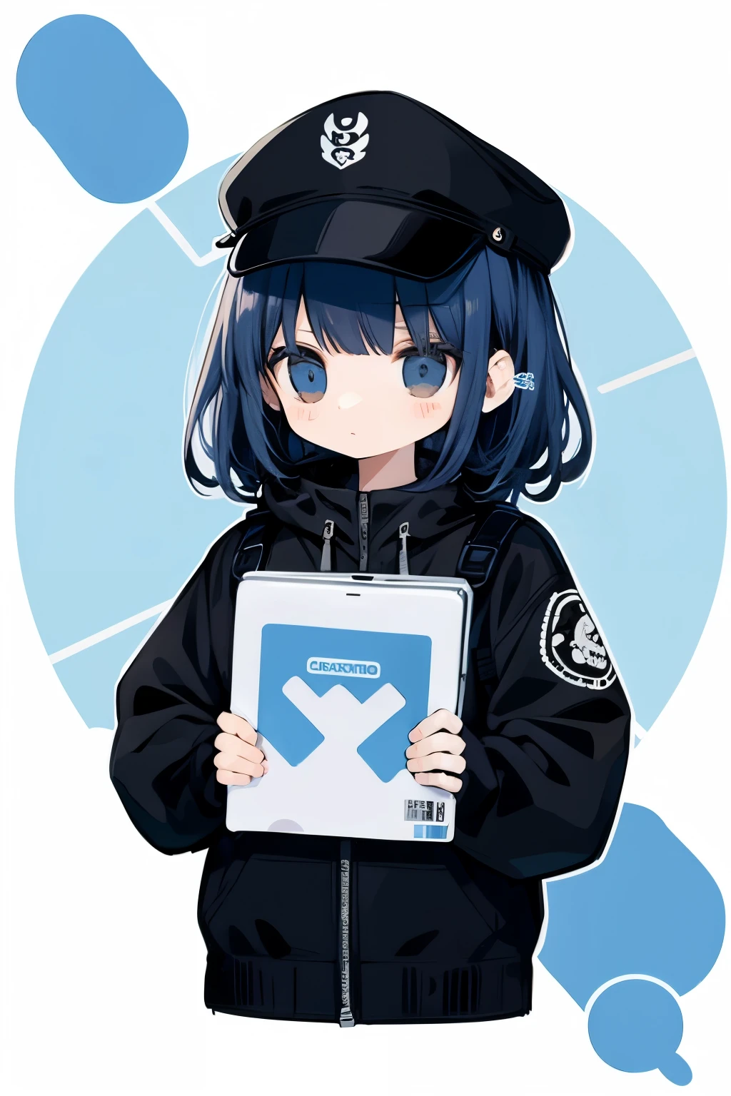 (sticker),#quality(8k,best quality, masterpiece),solo, #1girl(cute, kawaii,small ,smile,hair floating,hair color cosmic,pigtail hair,zombie skin,ghost skin ,skin color blue,pale skin,eye color cosmic,eyes shining,big eyes,damaged clothes,heavy metal costume,smirk,isolated on pink background,full body),#background(monotone,pink,no background,isolated on pink background)