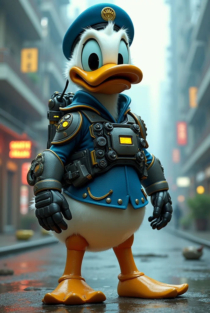 Donald Duck in a nano Prophet costume from the video game Crysis 2