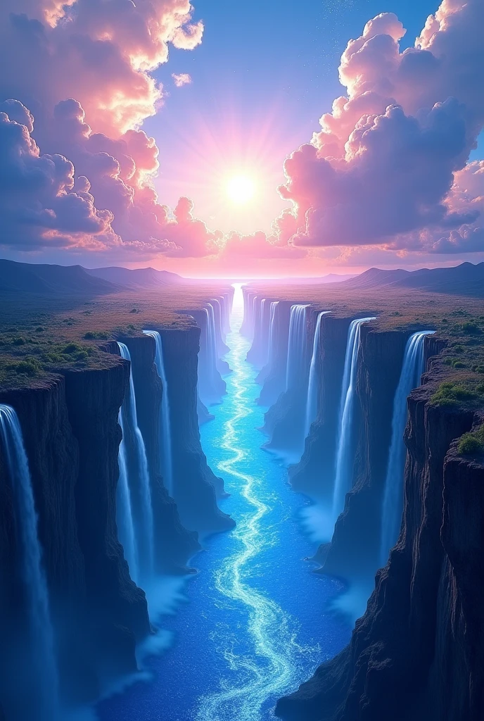 Space But Rivers The world is flat with and end, the water runs off the edge into outer ...