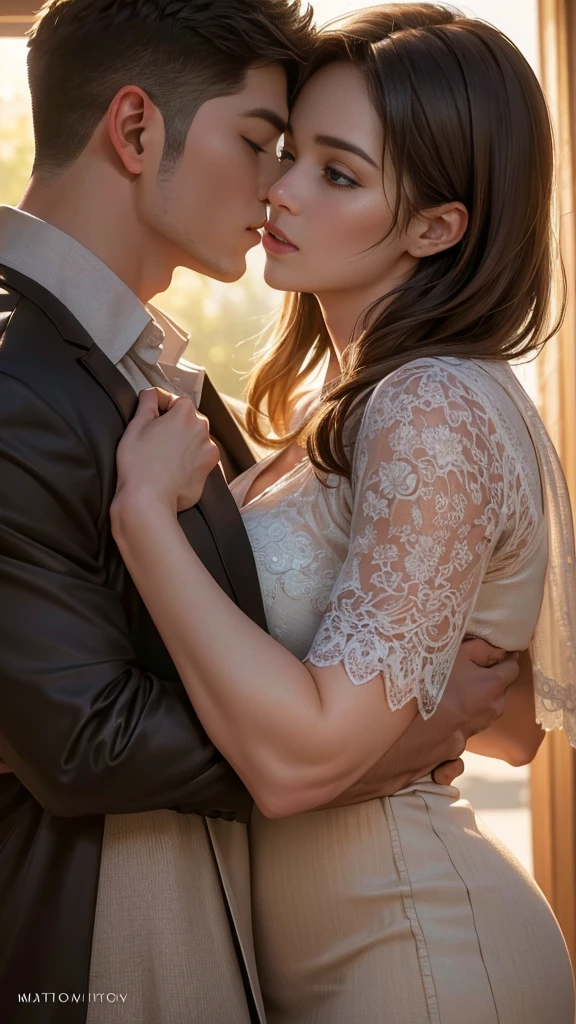 (1girl and man kissing), cara extremadamente linda, ((Beautiful 18 year old girl in mini vestido besando a un hombre :1.5), hombre besando una joven mujer, medias color blancas, besando, (encaje bueno:1.6), Incredible face and eyes, hermoso rostro extremadamente detallado.), (The sexiest look), (pecho plano:1.5), (La mejor calidad:1.4), (Hiper calidad), (Ultra detallado), (fondo de pantalla CG unificado 8k extremadamente detallado), Altamente detallado, Fotos RAW, Professional Photography, (Una casa lujosa:1.6), besando a un hombre con traje de negocios, A scene from a movie,