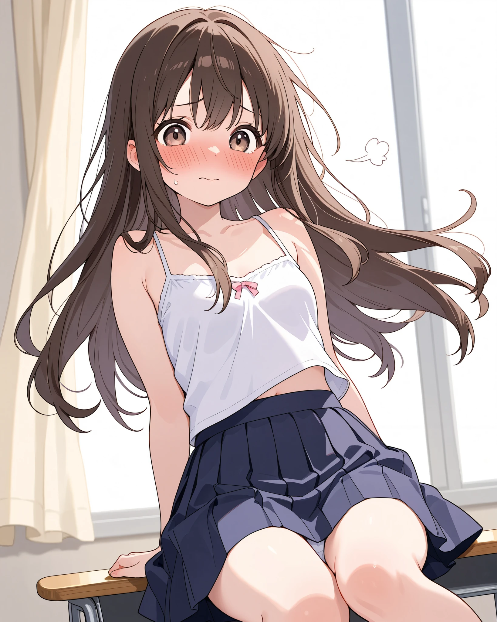 Browsing Caution,Idol Master, Chieri Ogata,short twin tails with brown hair,small ,Brown eyes,four Leaf Clover, Laughing with your mouth open,Best image quality,最high quality、masterpiece、Best image quality、最high quality、((Lori)) , (cryin) , independent, Anime art style, Cute Characters, Most detailed, high quality、(((blush, cry)))、(No clotheissionary, 1boy, penis, lying, vaginal, pov, spread legs, sex, nsfw)、nose blush、steam、Shiny Hair、Very fine and beautiful bright eyes、Very detailed, clear and beautiful face, Awards, Anatomically correct、((missionary position,man on top, spread legs))、((Scared))、(Cute illustrations:1.2)