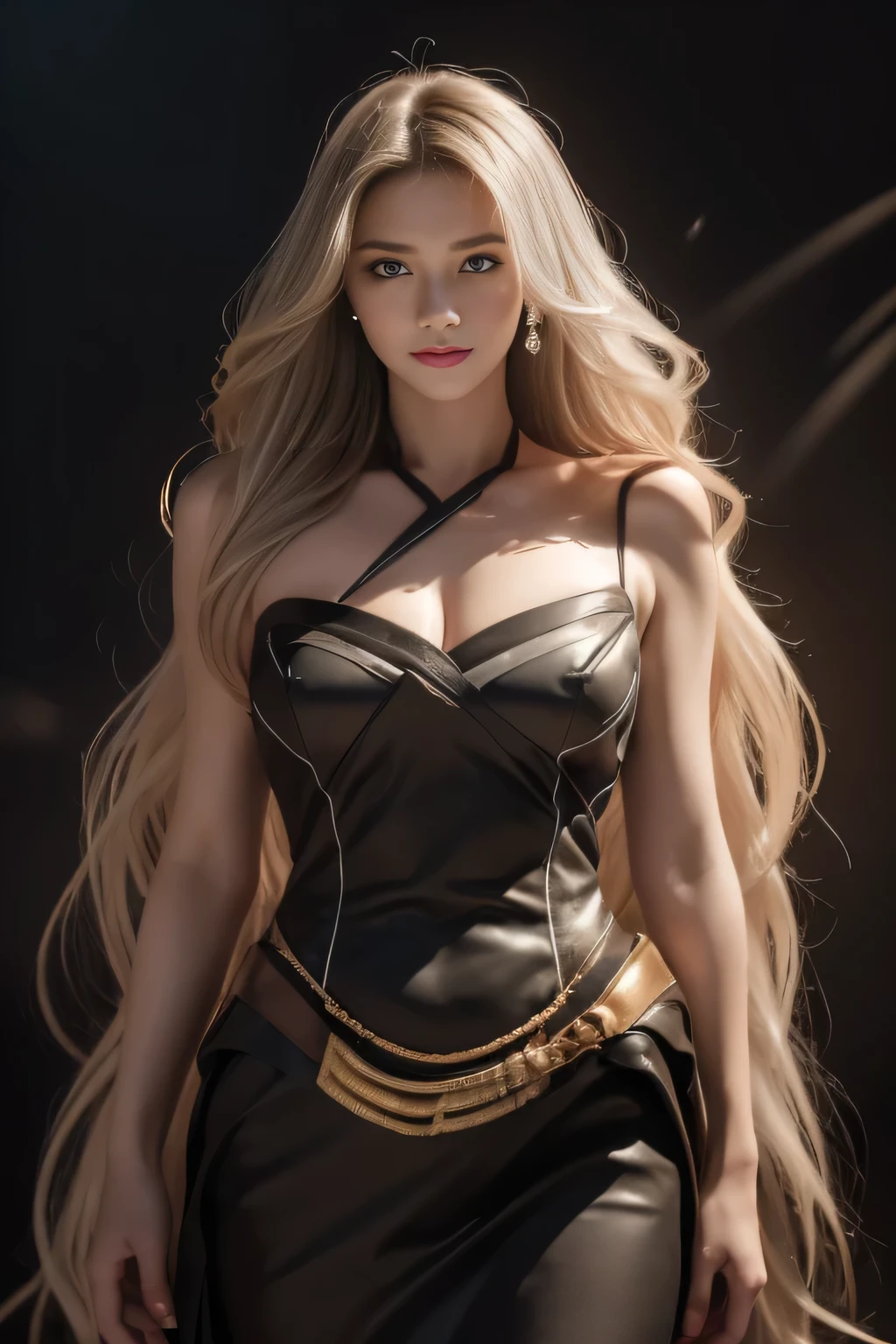 lifelike,Ultra high resolution large files,8k,High pixels,超Reality主义女性肖像,a mature girl,Royal sister style,long golden hair,long golden hair,Clearlifelike头发,be careful with hair,Delicate eyelash makeup, Thin eyebrows, super detailed eyes,Nice big red lips,mature face,Exquisite face makeup,Clear eye makeup,Perfect body,big breasts,Men’s waists are all thin,Buttocks raised,crop top, black crop top, clavicle, collar, shiny clothes, Detached sleeves, crystal, Gloves, 肘部Gloves, 单指无指Gloves, septum, belt, Pants, leggings, high-waist pants,jewelry,necklace,ear nipple ring,indoor background,(kpop idol), (Egiosar:1)Adult photography,Reality摄影,Reality、Clear,,fantasy art,First class boutique,High level of detail engineering