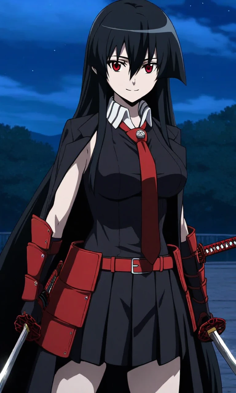 best quality,4k,highres,masterpiece:1.2,ultra-detailed,realistic:1.37,Akame,beautiful detailed eyes,beautiful detailed lips,extremely detailed face,longeyelashes,assassin,ninja,red eyes,black hair,serious expression,dark background,dual wielding katanas,deadly action pose,anime style,sharp focus,vivid colors,dramatic lighting