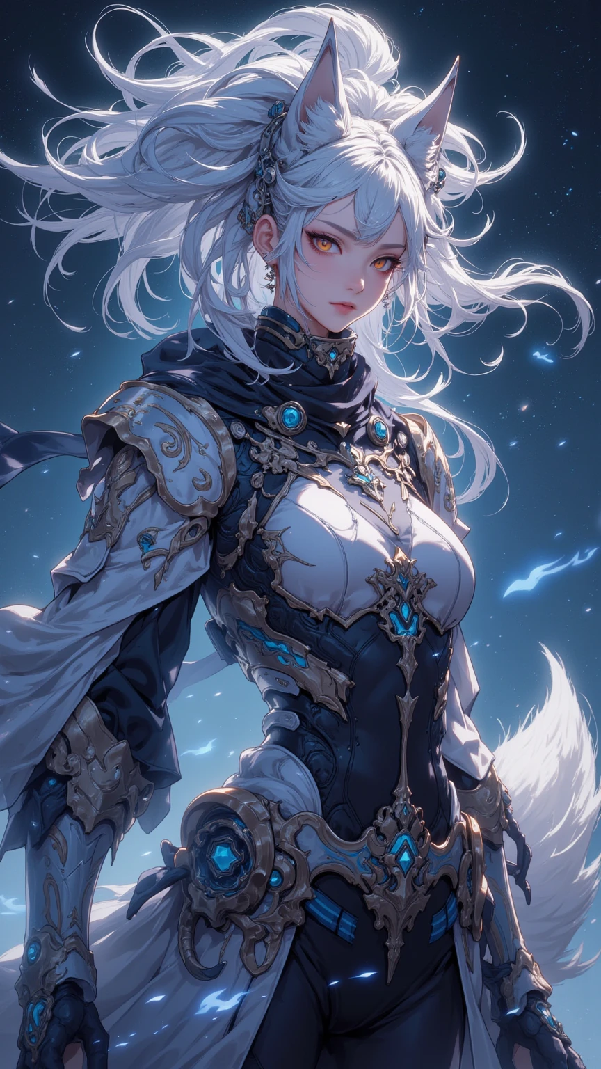 Female anime character and blue cape, genshin, detailed key anime art, keqing from genshin impact, genshin impact character, casimir art, tall anime girl with blue eyes, with a white wolf, detailed anime character art, beautiful girl in demon slayer art, key anime art, zhongli from genshin impact, granblue fantasy, by Yang J, masterpiece,1girl,