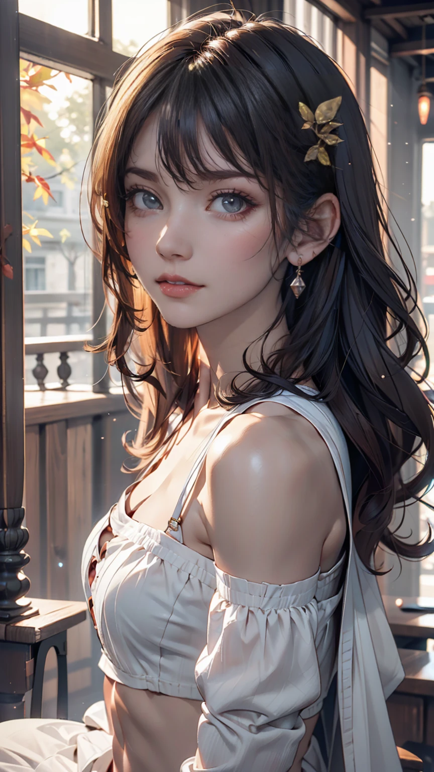 Rear view, (Flat Chest), Skin Dentition, (12 years old), fashion trendy beautiful beautiful girls, Gentle and charming beautiful Chinese girl, 10 years old, Delicate and sexy collarbone, Attractive oval face, double eyelid, Clever pink eyes, Pink Lips, Small Nose, Bare shoulders, Focus on the face, Close-up face, Ultra-high resolution, Ultra high definition, Full body photo, Ultra-thin light transmission, Sweet and playful upper body, See-through