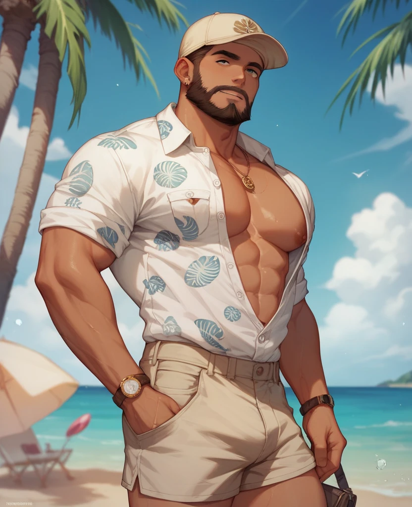 Captain haddock, (pose:Full Body Shot), (posing:Full Body Shot), (soft shading), (((4k, hi res, Ray tracing))), ((((extreme detailed sweat drops, glistening, glistening body))), (((five fingers, detailed hands))), ((detailed face, (detailed eyes:1.0), detailed)), by zackarry911, by zaush, (by personalami:0.5), looking at viewer, (((horny))), (((old and wise))),shirtless, 1boy, (((Highly detailed jewelry))), standing, closed mouth,(((Armpit hair, Mustache,body hair, nude, thick chest hair, beard, tuft, chest tuft, arm tuft))),(((muscular, dad bod))) ,male focus, white hair, (((naked, nude))), nature, formal, captain hat, (((extreme detailed chest hair))),
