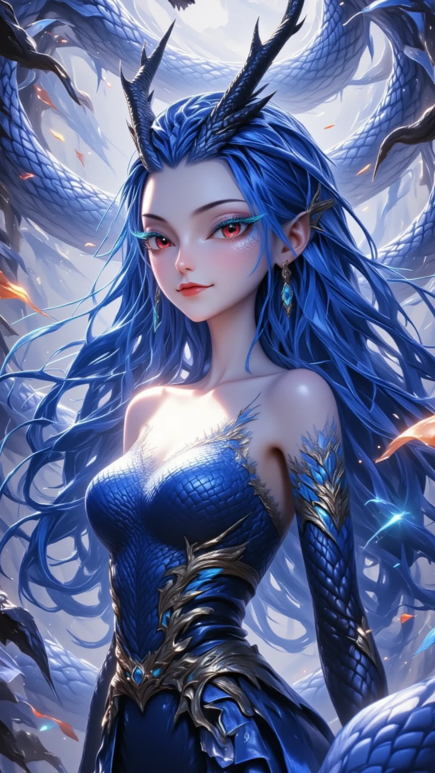 Works of Chinese style masters，(best quality, 4K, high resolution, masterpiece:1.2)，Super detailed，lifelike，shining，Era Spirit，dream色彩，art，Ethereal，dream，whimsical creatures，detailed facial features，glowing eyes，Elf Beauty，Ethereal光辉，mythical creatures，composition，Dazzling colors，Stunning visual effects，otherworldly appearance，Fascinating artistry