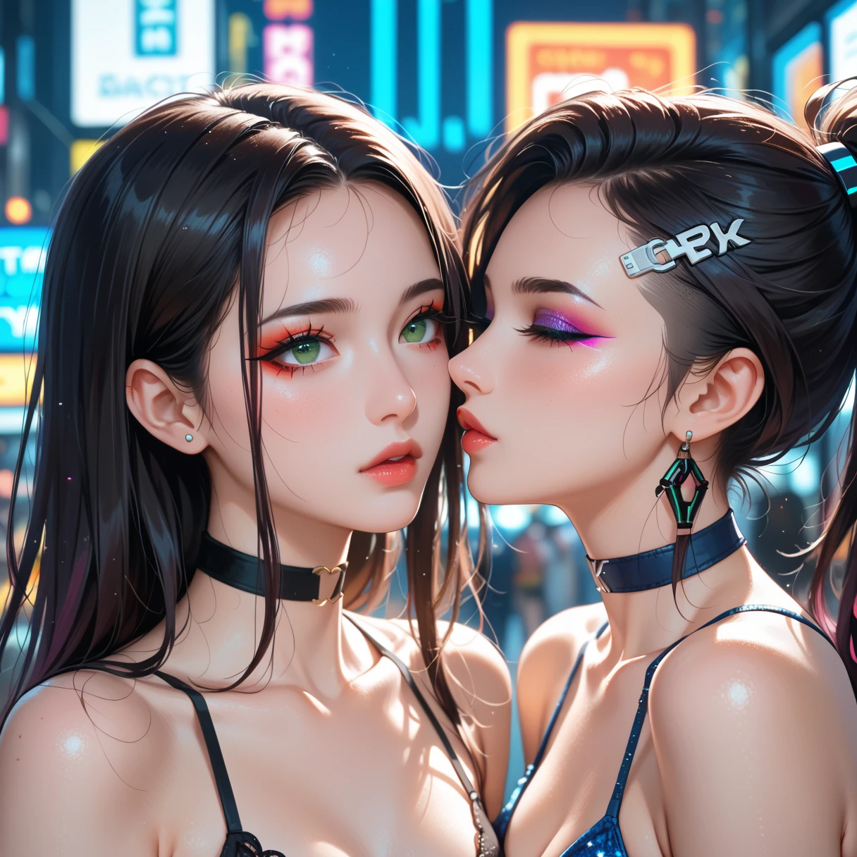 (best quality,4k,8k,highres,masterpiece:1.2),ultra-detailed,(realistic,photorealistic,photo-realistic:1.37),intense kissing,passionate kisses,rainy night,aggressive,sexy,showering rain outside,car interior,two young women,tight embrace,passionate lips touching,embracing each other,deeply in love,tangled in desire,wet hair,moist lips,pulsating desire,seductive aura,heat rising,steamy windows,blurred city lights,entwined tongues,twisted passion,wild romance,ferocious connection,unabashed desire,sensual curves,pleasure in darkness,foggy car windows,seductive ambiance,breathless kisses,sensuous atmosphere,erotic energy,erupting passion,uninhibited emotions