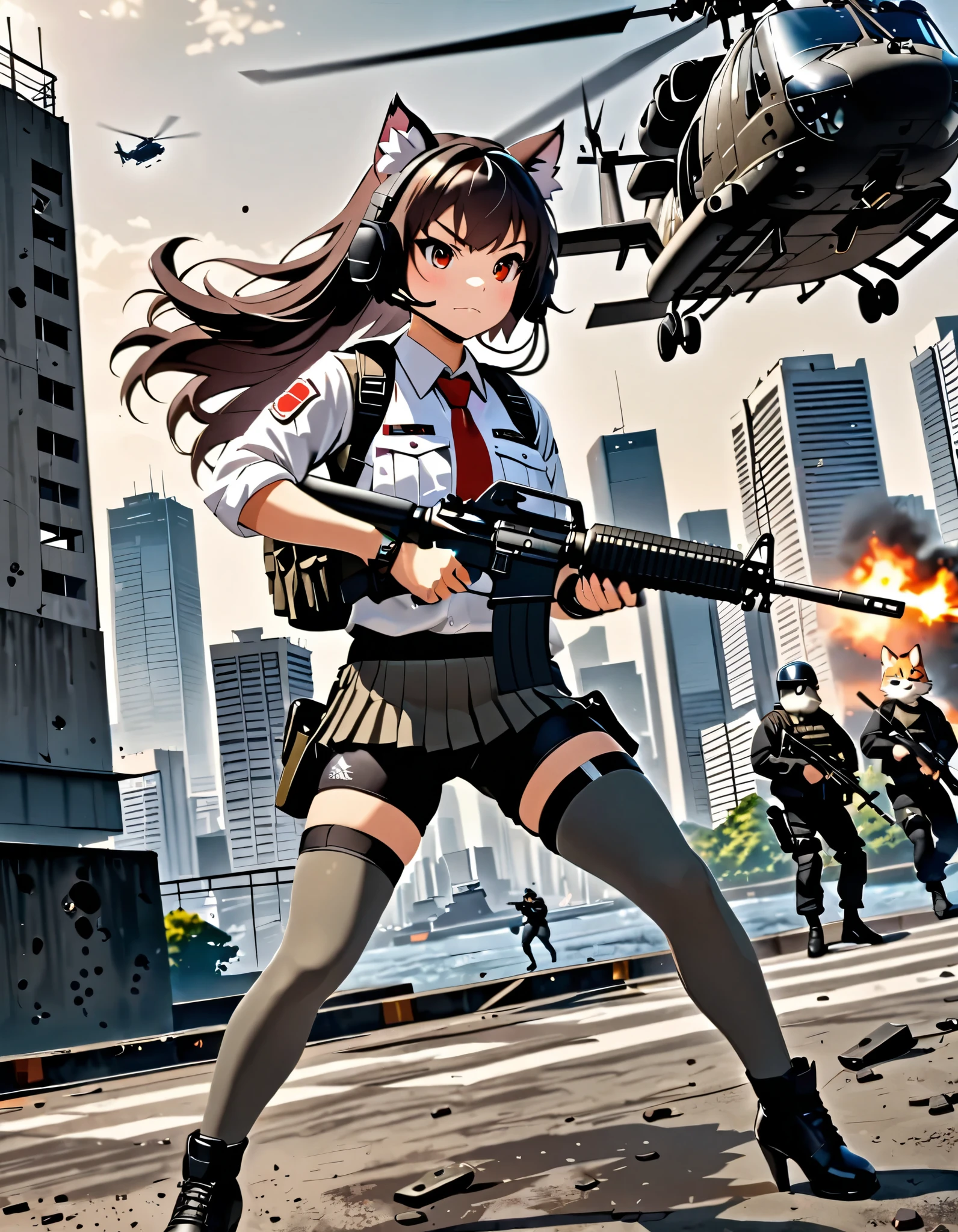 (female right hand, holding gun, finger on trigger)
