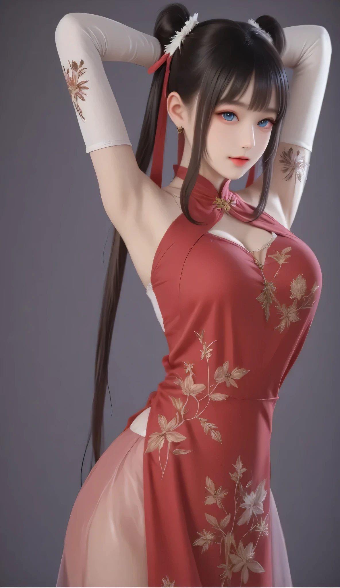 ((Masterpeace, 4k, 8k, highres, super delicate,high quality)),miko clothes,black long hair(ponytail),red eyes,big breasts,Kyoto,(profile),(upper body)