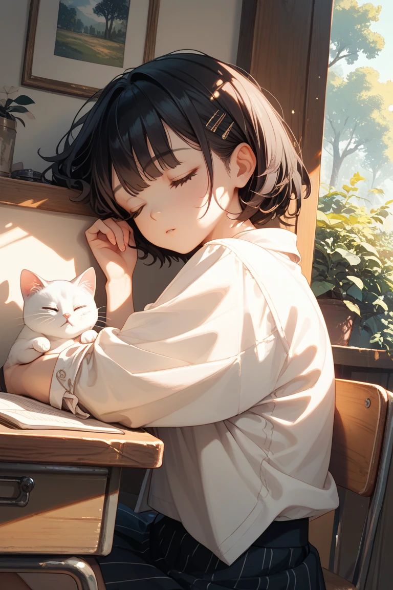 there is a woman laying in bed with a cat and a remote control, artwork in the style of guweiz, guweiz on pixiv artstation, guweiz, guweiz on artstation pixiv, soft anime illustration, guweiz masterpiece, anime style 4 k, Anime art wallpaper 8k, 4k anime wallpaper
