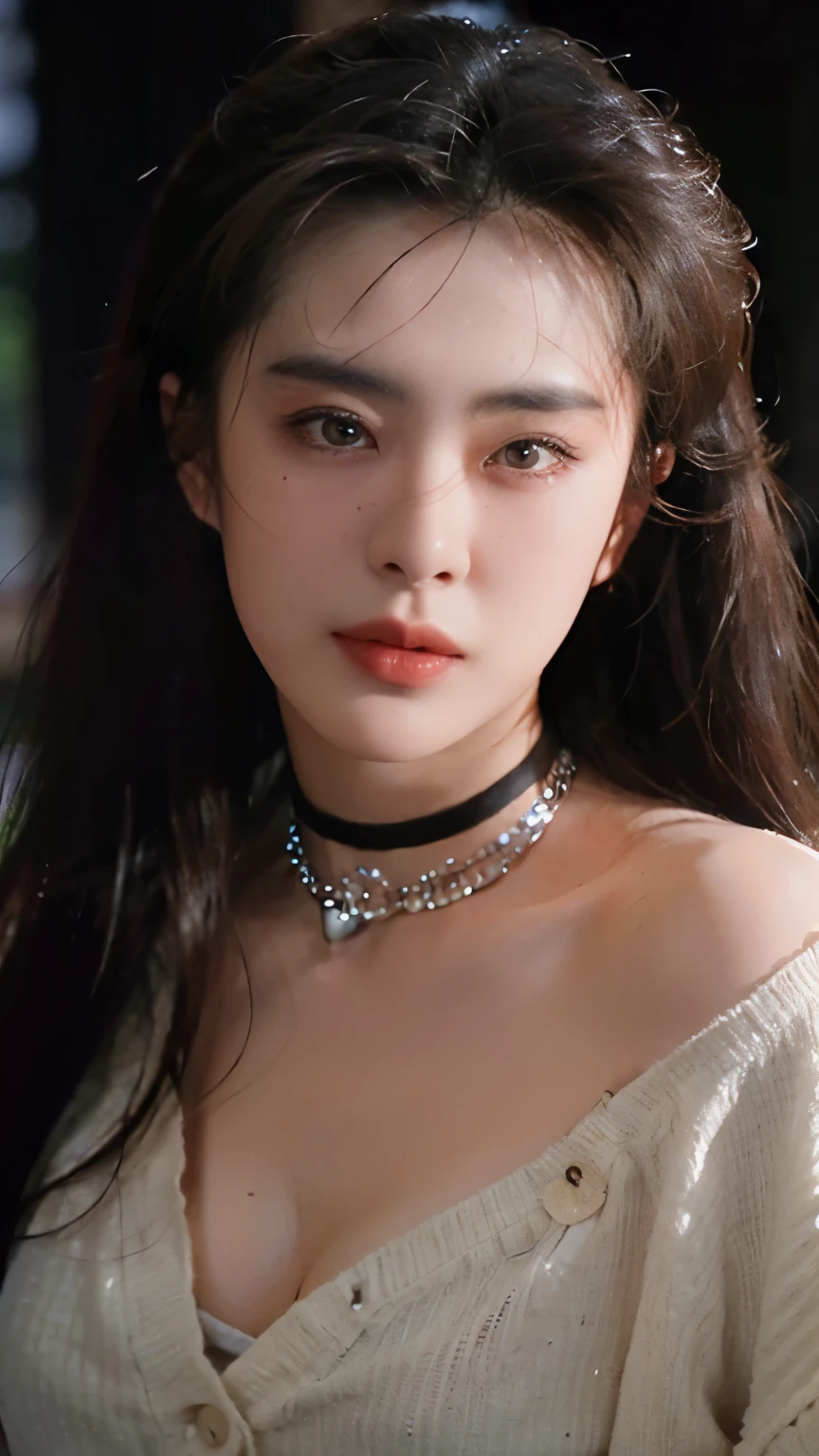 8k, Masterpiece, raw photos, best quality, realistic, Very detailed CG unity 8k wallpaper., depth of field, Cinema-grade lighting, lens flare, Ray tracing, (Very beautiful face, beautiful lips, beautiful eyes), A face with intricate details, ((Ultra-detailed skin), รูปถ่ายของสาวสวย 1 คนbest quality, Ultra high resolution, (realistically:1.4),cute hair clip,1 girl,long red hair,cropped sweater ,Beautiful woman with a slender figure:1.4, Pronounced abdomen:1.4, on the island,A particularly detailed face,Exquisite eyes,Double eyelids,choker necklace