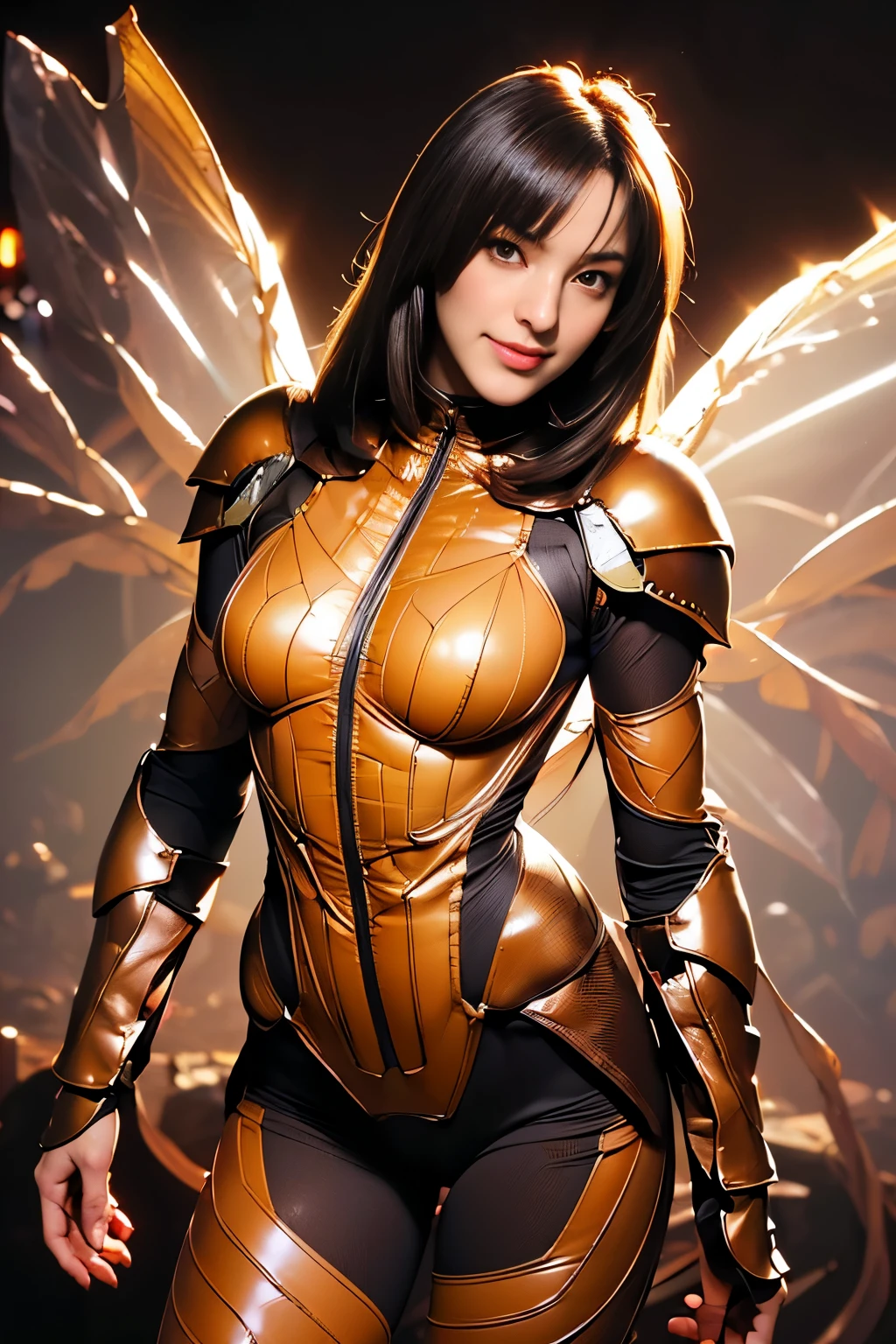 (High resolution,masutepiece,Best Quality,extremely details CG, Anime, Official art:1.4), Realistic, Photo, amazing fine details, all intricate, gloss and shiny,awesome many layers, 8K Wallpaper,3D, sketch, kawaii, Illustration,( Solo:1.4), perfect female proportion,villainess, (Fusion of dark brown cockroach and lady:1.4), (Brown cockroach forms ready:1.2), (Brown cockroach woman:1.2), (Fusion:1.2), (Solo:1.4), (Evil smile:1.2), muscular, Abs, (cockroach brown exoskeleton bio insect Suit:1.4), (Brown exoskeleton insect armor from cockroaches:1.2), (Brown transparent cockroach wings:1.4), (Brown cockroach antenna:1.3),