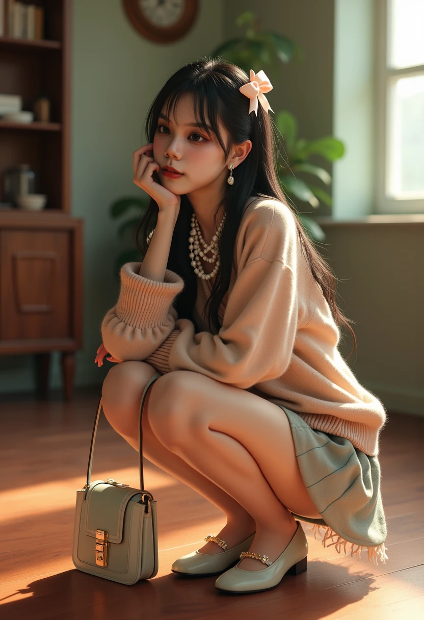 (masterpiece, best quality, 8k, RAW photo, beautiful and aesthetic:1.2), complex detail, Indirect light, photorealistic,
((woman:1.5)), Turtleneck Aran sweater tucked into a plaid skirt with knee-high boots,
<lora:CatKang:1>, catkang,