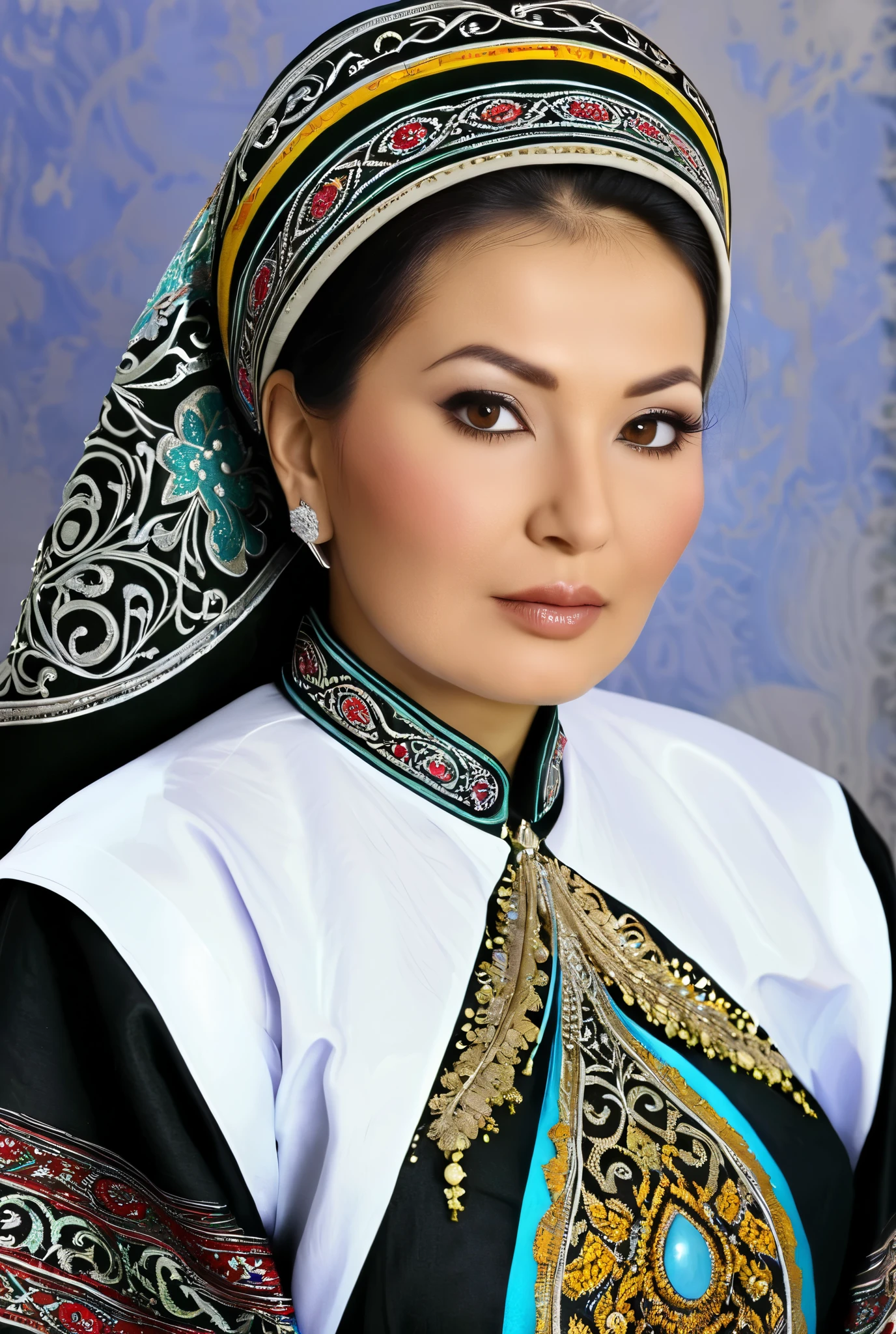Uzbek women 55 years old, traditional clothes, traditional wizard
