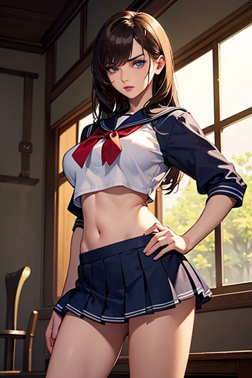 (highest quality、High resolution、detailed background、8K)、Beautiful and dense face、beautiful and smooth skin、skin texture、professional lighting、Beautiful girl in her 20s、two women、brown hair、braided hairstyles、(huge breasts:1.3)、realistic、perfect body line、
(Enjoy a romantic dinner by candlelight)、Calm atmosphere、
Confidence and Charm、Express yourself with confidence、Charm、
(Try wearing sailor uniform-style tops and for a sexy look.)、
Choose tops that fit well with your body line.、
Fits perfectly around the chest and waist, emphasizing feminine curves.、
Adding details such as lace or ribbons around the décolletage and shoulders can create a sexy look.、
Generally speaking, traditional sailor uniform style tops with a white or navy base with red or black details are popular, but you can also choose tops with other bright colors or patterns.、
Choose a miniskirt that fits well with your body line.、
A secure fit from the waist to the hips, making your legs look beautiful.、
The tight silhouette of the skirt emphasizes your sexiness.、
We recommend designs that highlight the hip line and thigh curves.、
Dark colors such as black and navy bring out your sexiness.、
Skirts made of leather or shiny fabric also give a sexy impression.、
By incorporating feminine accessories such as ribbons and chokers, you can create a cute and sexy look at the same time.、Pair it with high heels to make your legs look beautiful.、High-heeled boots emphasize sexiness、
(With a happy expression on her face, she lifts up her skirt and shows me her panties.)、blush、panty shot、smiling、sexual expression、cute