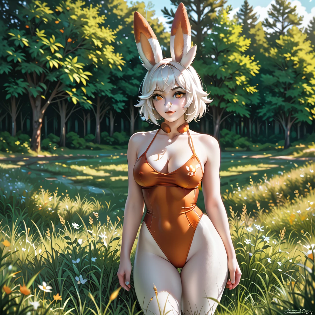 (4k, best quality, masterpiece:1.2), (nsfw), (detailed and beautiful face:1.3), one 18 year old girl, (kagamine rin working as a stripper:1.4), nature setting, lake background, smiling lustfully and devilishly, yellow hair, (fully naked, naked breasts, :1.2), naked, sexy sensual atmosphere, naked pussy