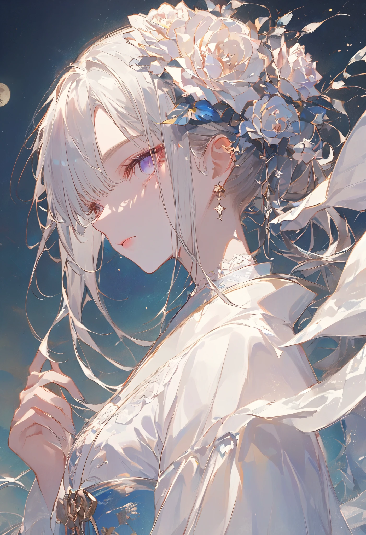  moon。 moonをつかもうと手を伸ばす赤ん坊。