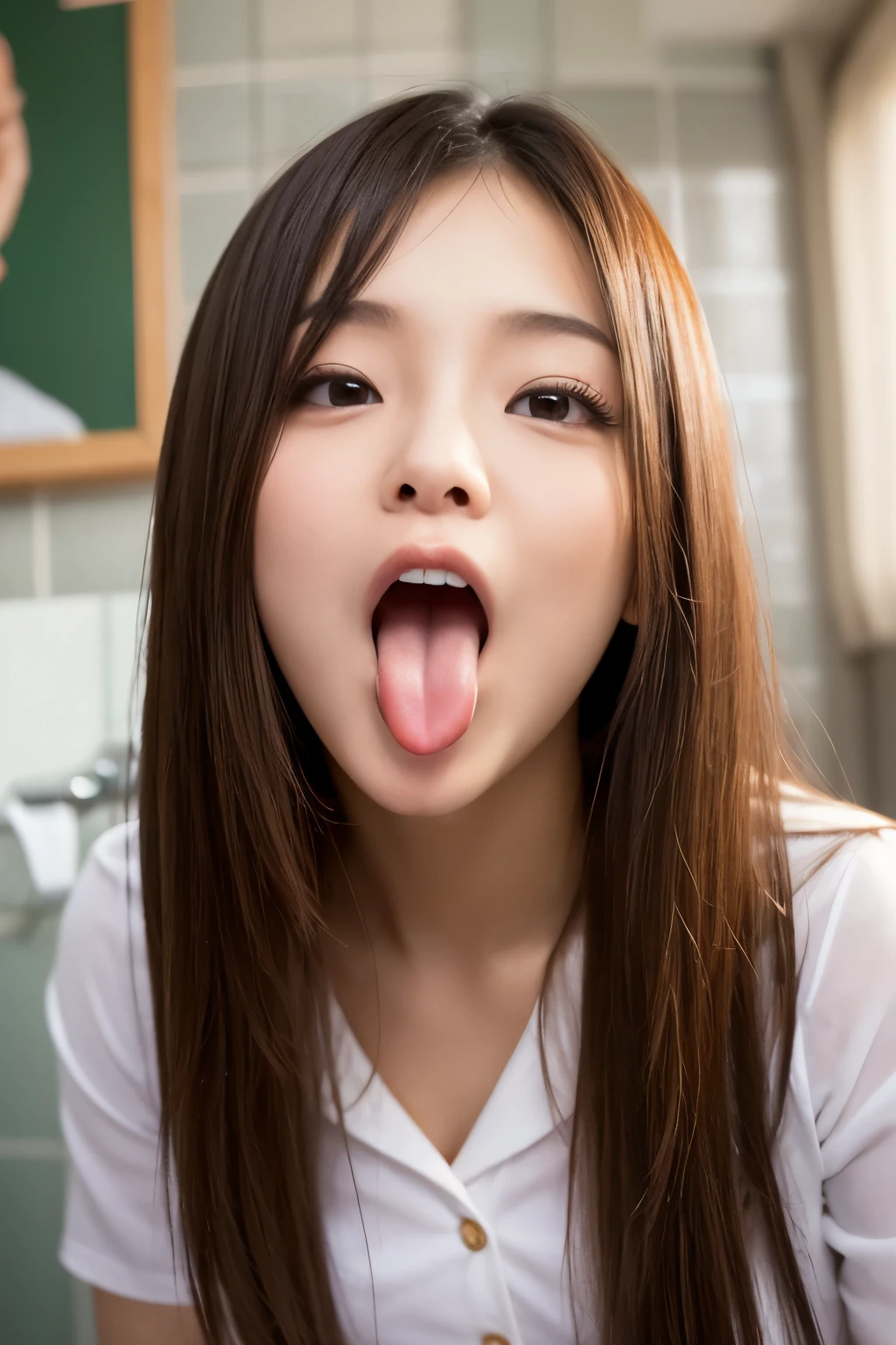 Beautiful Japanese actresses、1 girl,Flying debris,,Award-winning photo, Very detailed,Face Focus, Big double eyes(Woman with open mouth and closed eyes ), 18-year-old、Black Hair、Shiny skin、(((Face close-up)))、Realistic nostrils、Long and narrow nasal cavity,,,、Emergency stairs in an apartment,　Staircase landing,((Outdoor fire escape stairs,))Squat、((Random color open cardigan))、Big Breasts、(Sharp Nose)Frowning performance:1.4,,performance,Frowning,please raise your head、Skin shiny with sweat,Oily facial skin,Tied Hair,Squatting and giving a blowjob,female teacher,Squatting in the hallway、Squat、50 degree hot room、Skin shiny with sweat、Wet transparent fabric,Sweaty all over my face,A face enduring intense pain、Screaming face,Open your mouth wide and shout,((Woman standing on top,vagina,Sex,))