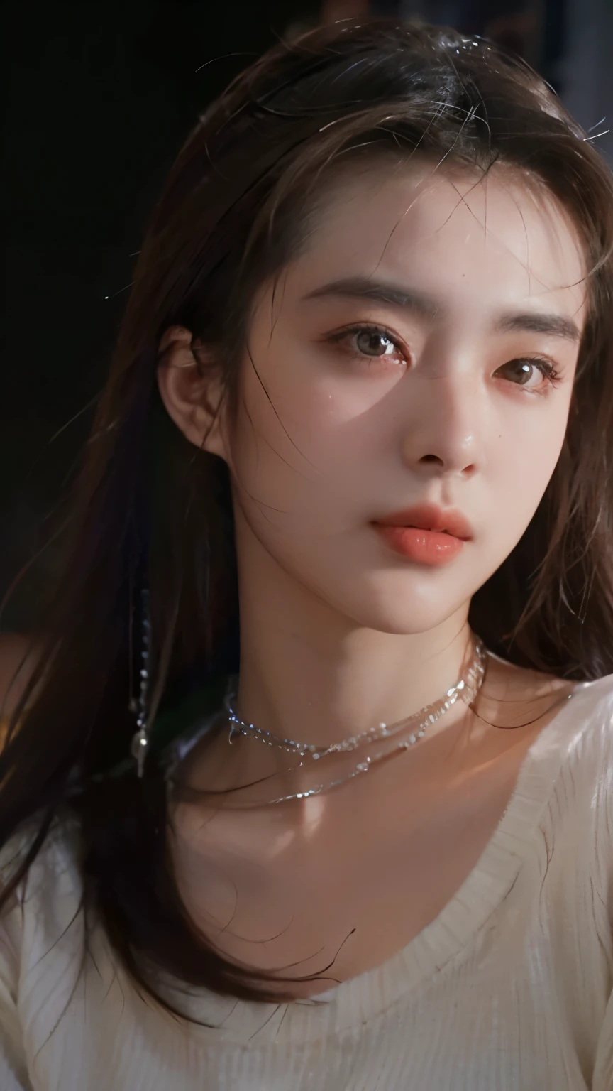 8k, Masterpiece, raw photos, best quality, realistic, Very detailed CG unity 8k wallpaper., depth of field, Cinema-grade lighting, lens flare, Ray tracing, (Very beautiful face, beautiful lips, beautiful eyes), A face with intricate details, ((Ultra-detailed skin), รูปถ่ายของสาวสวย 1 คนbest quality, Ultra high resolution, (realistically:1.4),cute hair clip,1 girl,long red hair,cropped sweater ,Beautiful woman with a slender figure:1.4, Pronounced abdomen:1.4, on the island,A particularly detailed face,Exquisite eyes,Double eyelids,choker necklace