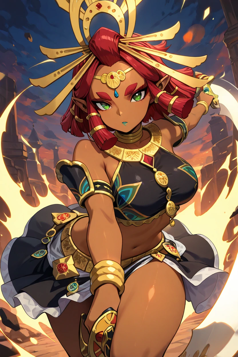 Ultra Detailed, big , 1girl, Official Art, Unity 8k Wallpaper, fanart, commissioned art, professional artist, digital art, alluring, ((flat color)), ((celshade)), african tribal girl, tribal people, dark skin, african race, african tribe, african culture, african skin, dreadlock hair, elf ears, (milf),ure, wierials