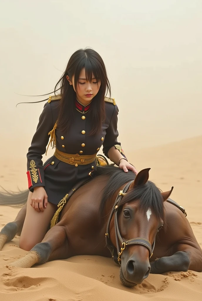 Wide,Sandstorm, desertで遭難, idol loses balance with the horse the idol ...
