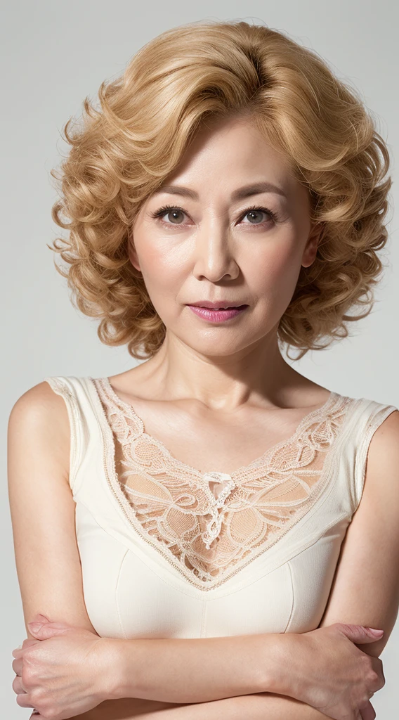 Sharpen, A MILF, politician, A sexy, 80years old, Upper body close-up, Fancy makeup,