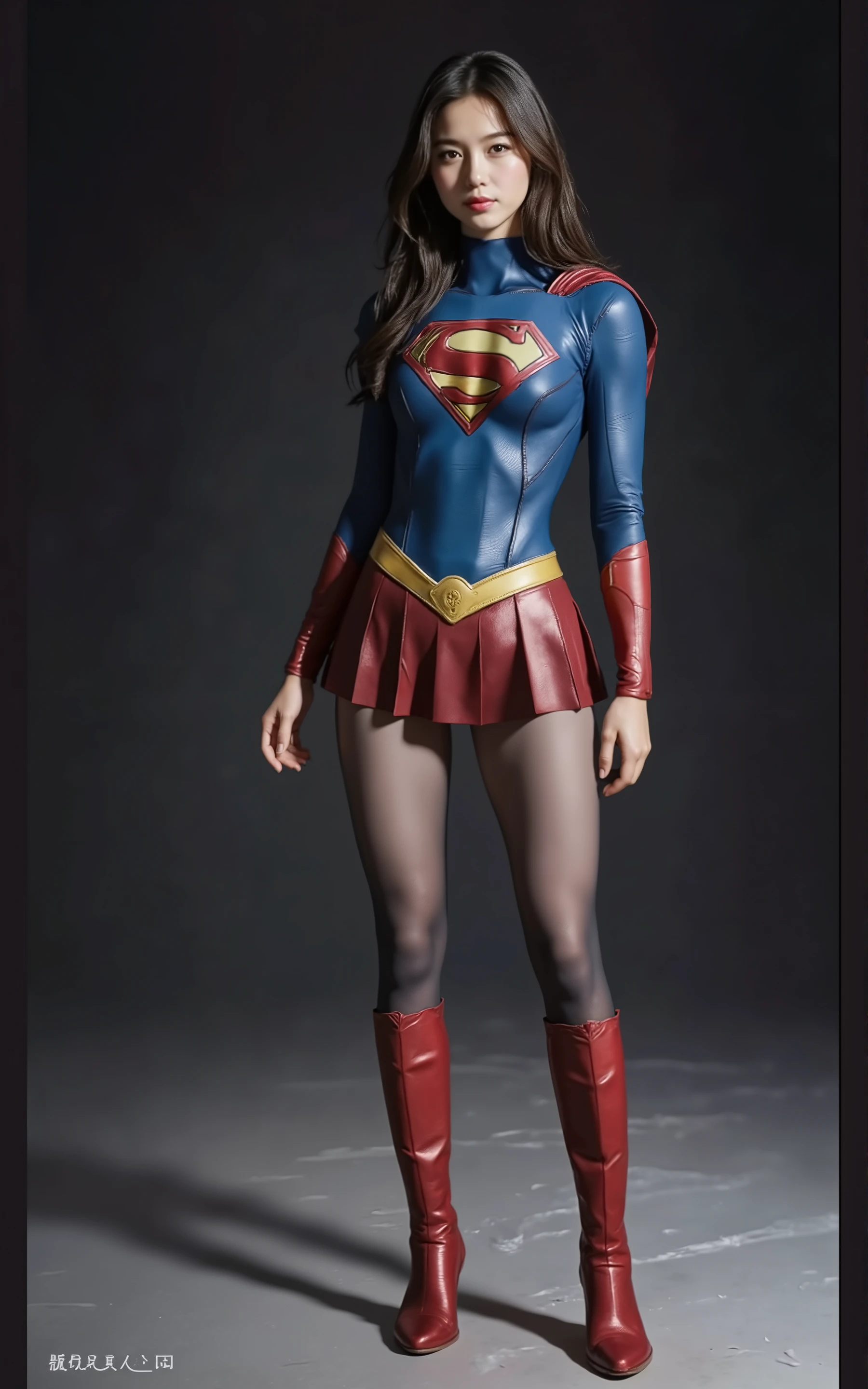 no background、(((Wear black tights on your beautiful legs.)))、(((Legally Express Your Suffering Beauty)))、((((Make the most of your original images)))、(((supergirl costume)))、(((beautiful hair)))、(((suffering)))、(((Black tights must be worn on the legs)))、(((must wear red boots)))、((best image quality、8K))、((highest quality、8K、masterpiece:1.3))、(((keep background )))、sharp focus:1.2、beautiful woman with perfect figure:1.4、thin abs:1.2、wet body:1.5、Highly detailed face and skin texture、8K