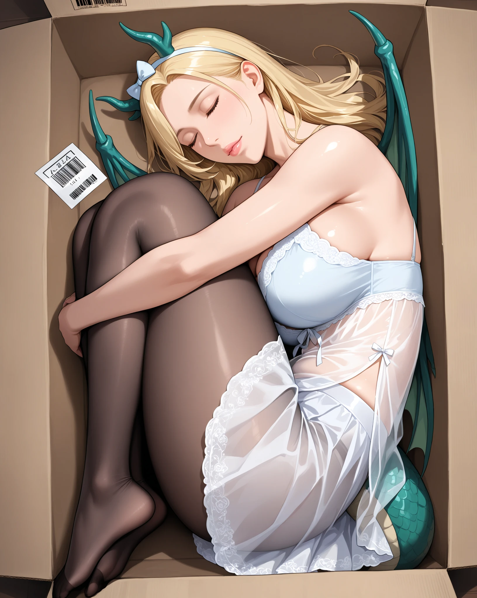 ((Highest quality,Very detailed,incredibly absurdres,Very detailed cg,see here,Super detailed:1.2)),Browsing Caution,
(一人in:1.1),One girl,shiny_skin,clavicle,Bare shoulders,thin,Yellow Eyes,Beautiful Eyes,blonde hair,Eyebrow_appear_Through_hair,(golden drill bit curled princess curled long hair),Medium chest,
Sailor_shirt,Sailor_dress,(dirty_Clothes:1.2),pantyhose,foot_cut out,(wedding_band:1.1),
looking at viewer,lying,( Ticker_box:1.1),in_box,arms_behind_return,Bondage,bondage,bound,(blush:1.1),(despair:1.2),(fear_kubrick:1.2),(trembling:1.2),(streaming_tears:1.2),((tearing_Clothes:1.2)),Open your mouth,
Bedroom,aerial photograph,