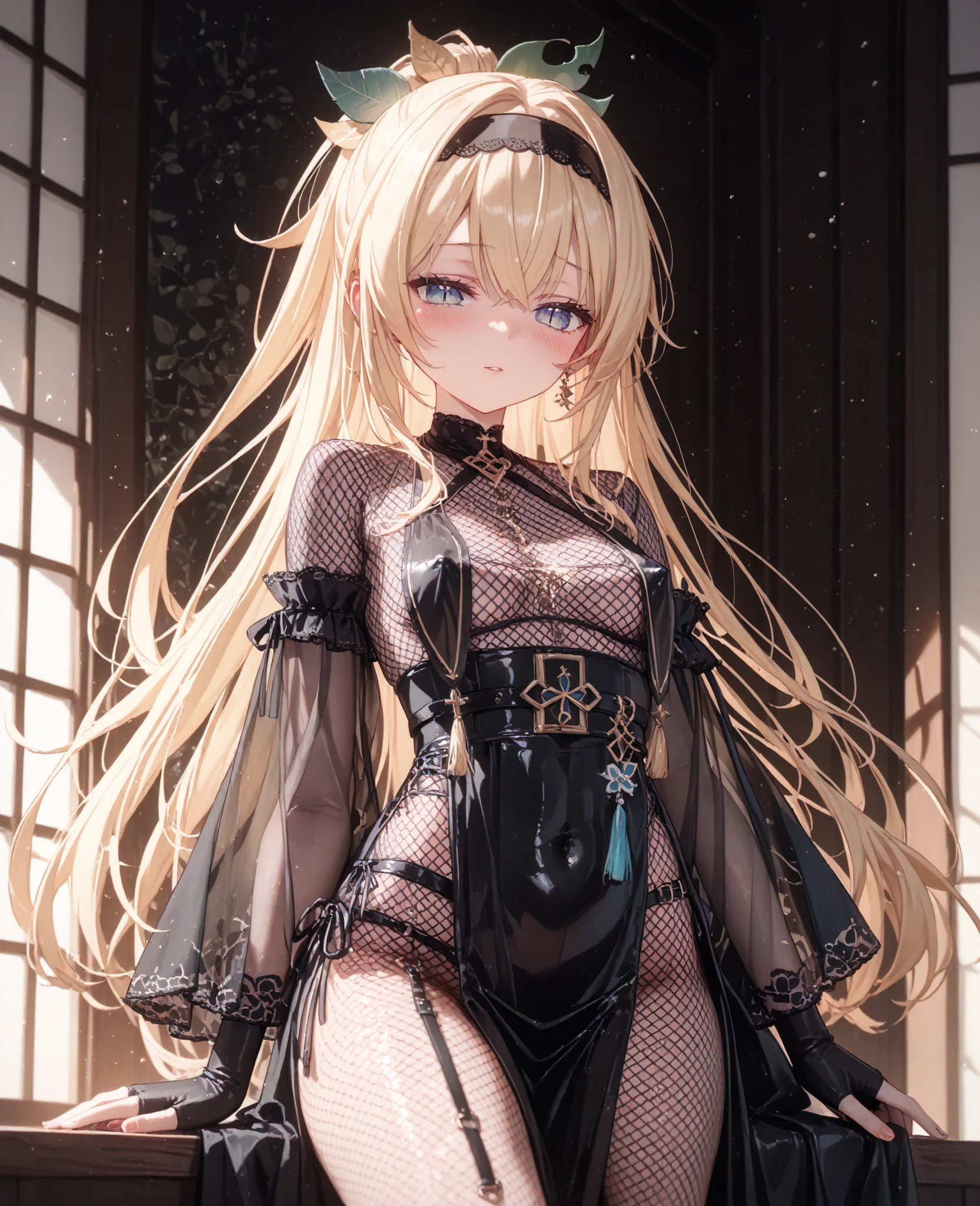 winryrockbell, winry rockbell, Beautiful eyes, blondehair, BREAK gloves, Navel, cleavage, Bare shoulders, 鎖骨, earrings, Midriff, Pants, Stomach, Bare arms, Strapless, bandana, Bandeau, Tube Top, grey gloves, Break indoors, BREAK looking at viewer, BREAK (masutepiece:1.2), Best Quality, High resolution, Unity 8k壁纸, (Illustration:0.8), (Beautiful detailed eyes:1.6), extra detailed face, Perfect Lighting, extremely details CG, (Perfect hands, Perfect Anatomy),