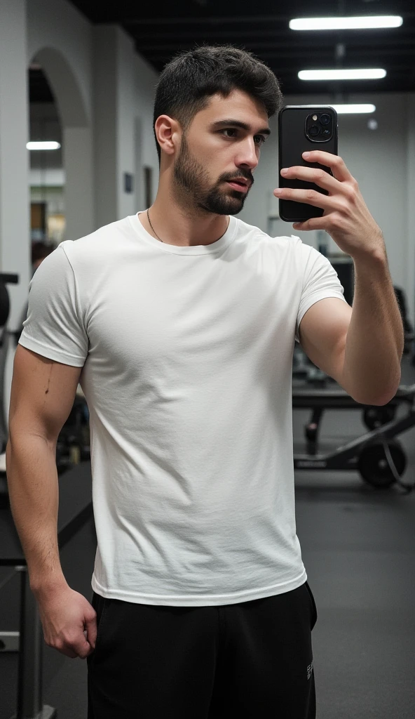 There is a man who is taking a photo., [ rigidly defined abdominales ]!!, [ adamantly defined abdominales ]!!, with abdominales, chiseled abdominales, sweaty abdominales, paquete de seis, paquete de seiss, crop shirt and strong abdominales, paquete de seis, abdominales, paquete de 6 unidades ab, paquete de 6 unidades, triturado, exaggerated muscular physique, cuerpo atractivo