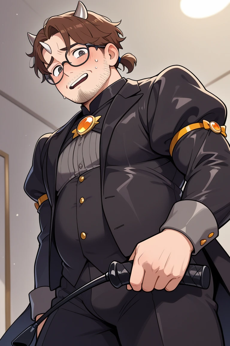 rabbit,stubble, muscle, bara, male, slim, thick thighs, light brown fur, handsome, wearing frilly top, extremely skimpy mini skirt, maid, full body, pastel, soft light, wide hips, round glasses, blushing, embarassed, plump thighs, pastel pink, cute pose, thigh straps, lifted skirt, skimpy outfit, open back, freckles, mortified,  smooth round butt, shy smile, humiliated, big butt, thick thighs, visible bulge, panties, front view, big chest, plump chest, harness, bare chest, big nipples, (inverted nipples), sitting, spread legs, looking at viewer, half lidded eyes, panting, visible penis, big penis, ((flaccid penis)), precum drip, glossy penis, ((kawaii aesthetic)), ((pastel pink)), ((kawaii clothing)), soft lighting, victorian aesthetic, realistic, soft lines, no lineart