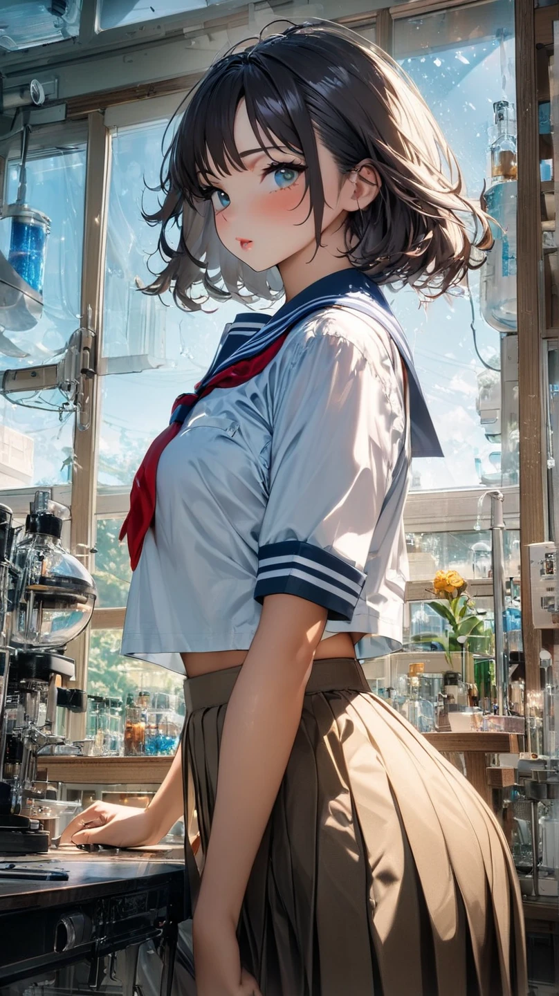 Highest quality,Very detailed,masterpiece,Realistic,Photorealistic,Japan Night、Old Town Square、Glasses, A very beautiful 13 year old girl, (cute:1.2),Expressionless、(Brown eyes),Perfect glowing skin,((erotic,Sexy and sexually explicit)),(Nagato-yuki), small poor breasts,Small breasts 、Grab your chest with both hands、Narrow waist, Looking at the audience,((Sailor suit)),((Short sleeve uniform white shirt)),(Blue tie),(Blue mini pleated skirt),(((The back of the skirt))),(((Lift it yourself))),(Lift your legs yourself)、Genitals visible、Spreads across the entire foot, (Loafer shoes),  (No pants:1.8), (View from below:1.3),
 Flat Chest, blush, Embarrassing, Expressionless, Spread your legs、((No pants:1.8)))), ダイナミックなSpread your legsポーズ, Thighs 、Shin、Thighs, short hair, Thighs Thighs Thighs,belly button, Thighs, 白いThighs, Cleavage, ((Spread your legs wide:1.4)), Cleavage、Outdoor, Night walk、