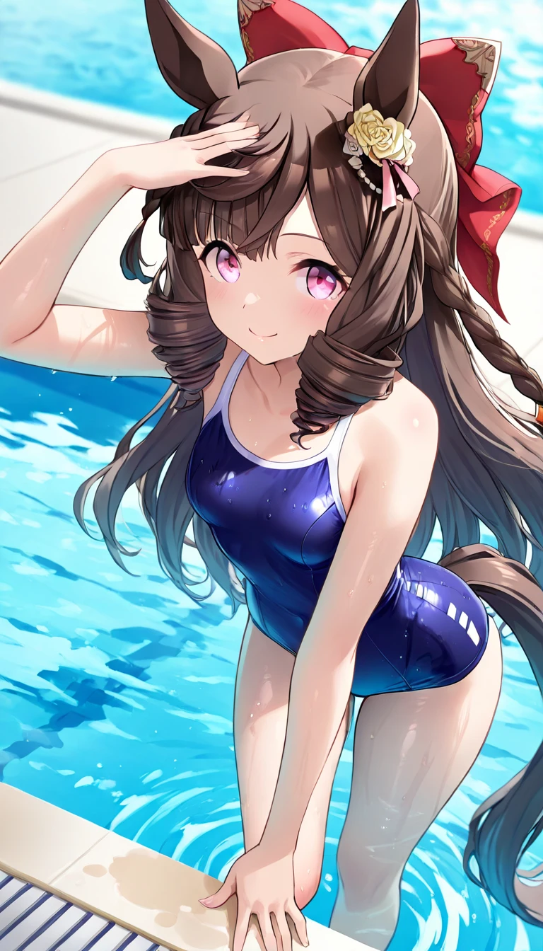 (masterpiece、highest quality、highest quality、official art、beautiful beautiful:1.2)、(1 girl:1.3)Hatsune Miku、twin tails,big breasts,masterpiece、look up from below、surfing、Let's ride the waves on a surfboard、nice balance、boyish girl、Redhead and wheat-colored skin、water着のラインに日焼け跡があります、Tank top、Look down with a smile、vast blue sky、landscape of youth、bursting sweat、into the cloud、1 page of summer、A smile with gritted teeth、wet hair、water、