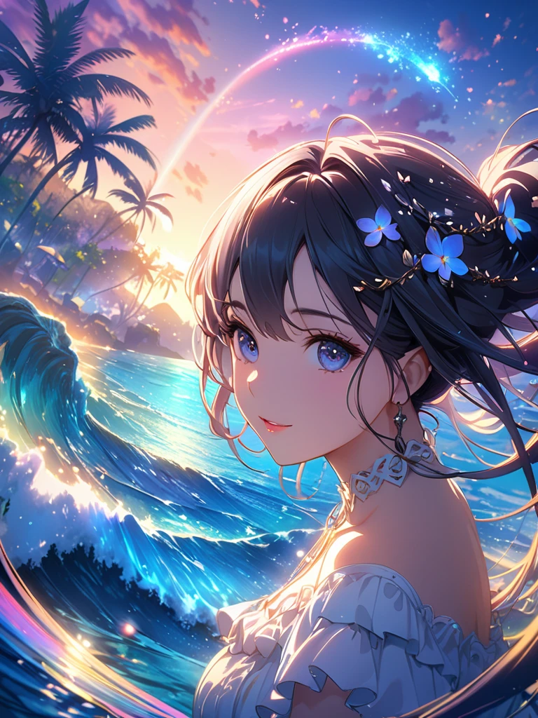 beauty 、 digital art 、8k、 top quality 、 Beautiful World 、peace、 Genuine 、 luminescence art 、SeaArt Infinity、船に乗るウサギとクマ